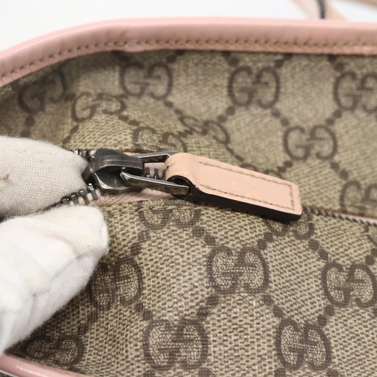 GUCCI GG Supreme Tote Bag PVC Beige 211137 Auth yk20059