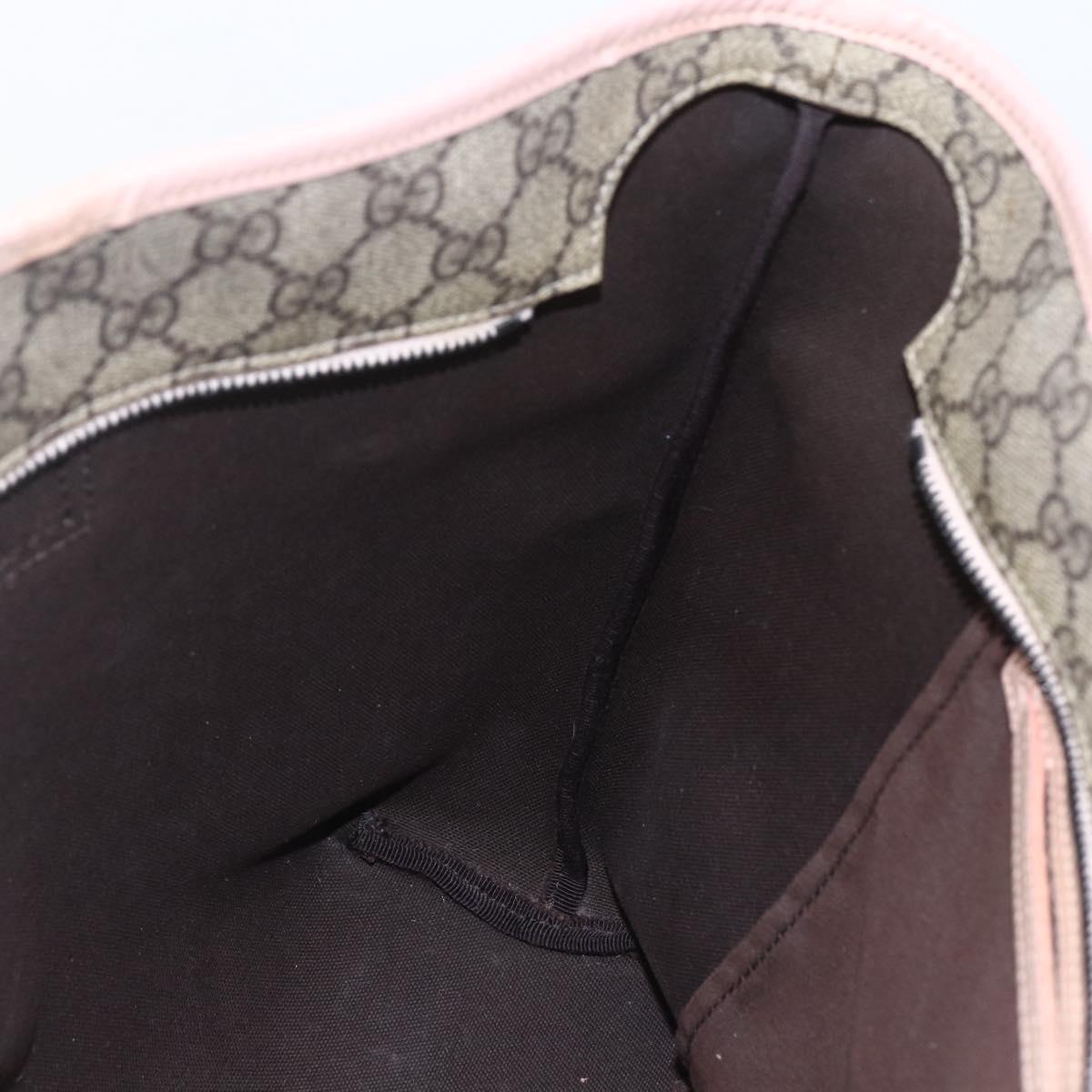 GUCCI GG Supreme Tote Bag PVC Beige 211137 Auth yk20059