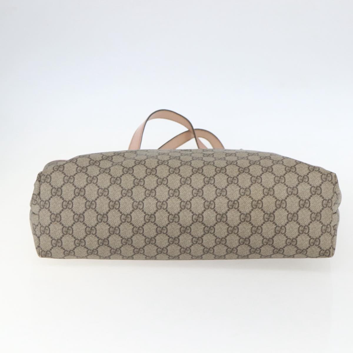 GUCCI GG Supreme Tote Bag PVC Beige 211137 Auth yk20059