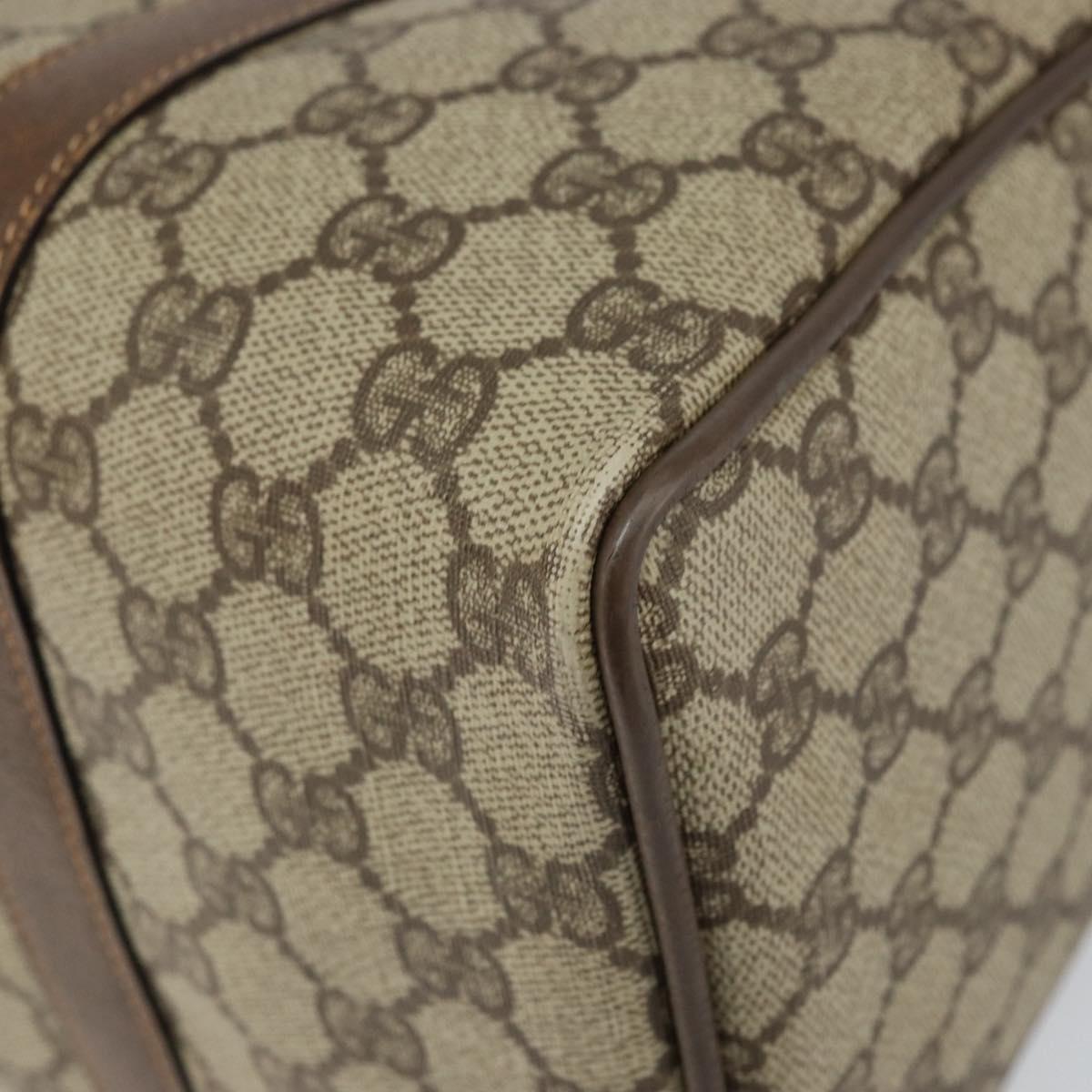 GUCCI GG Supreme Boston Bag PVC Beige Gold 002 39 6842 9411 Auth yk20066V