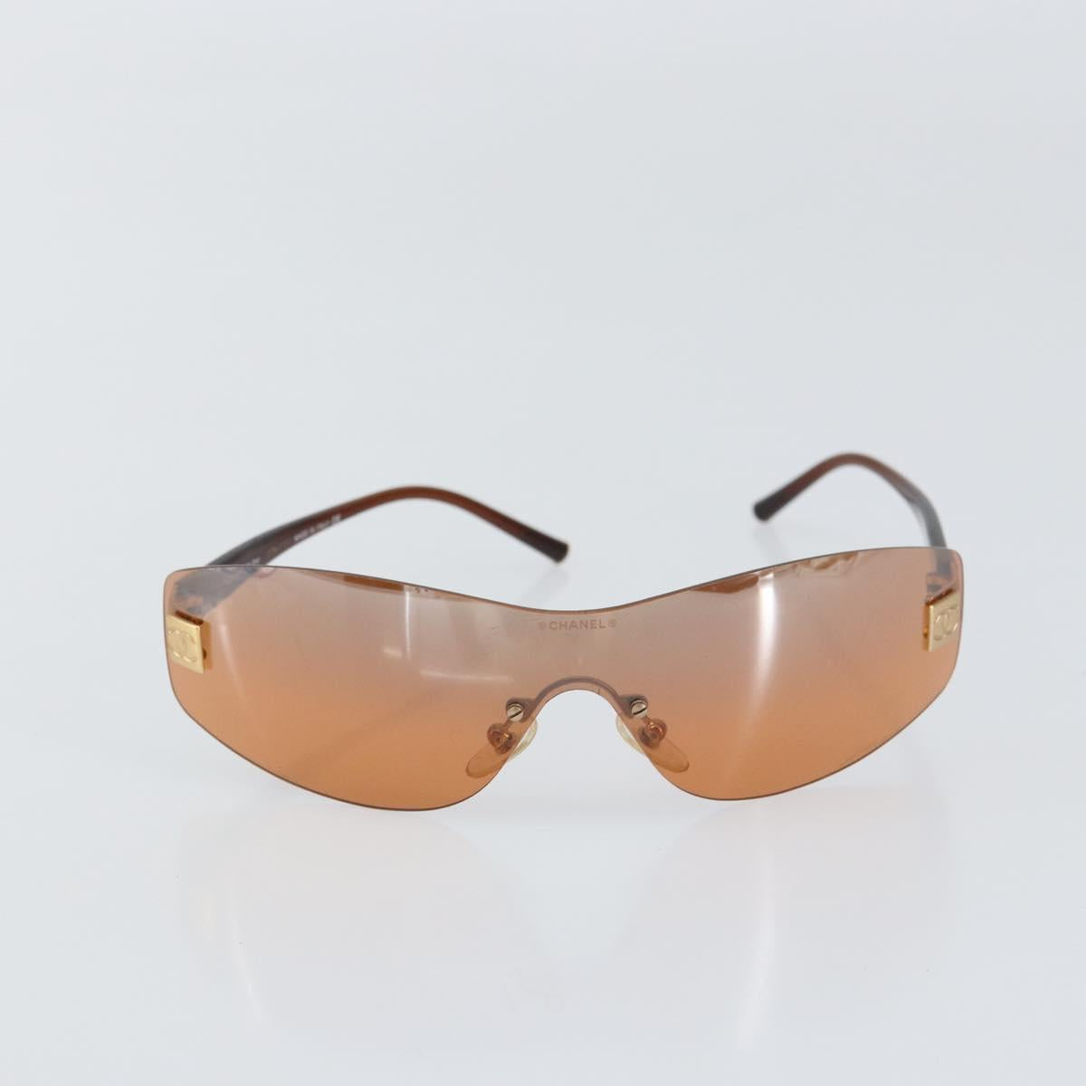 CHANEL Sunglasses plastic Brown CC Auth yk20070