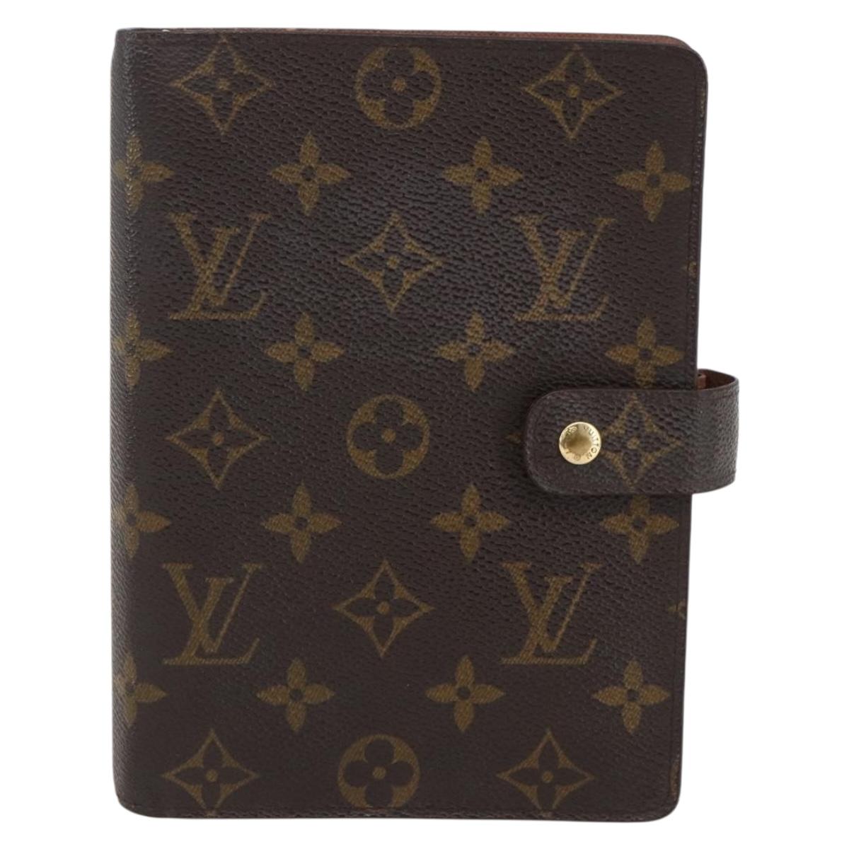 LOUIS VUITTON Monogram Agenda MM Day Planner Cover R20105 LV Auth yk20074