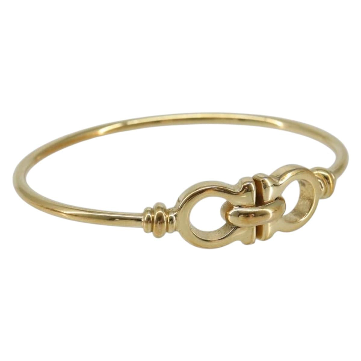 Salvatore Ferragamo Gancini Bracelet metal Gold Auth yk20077
