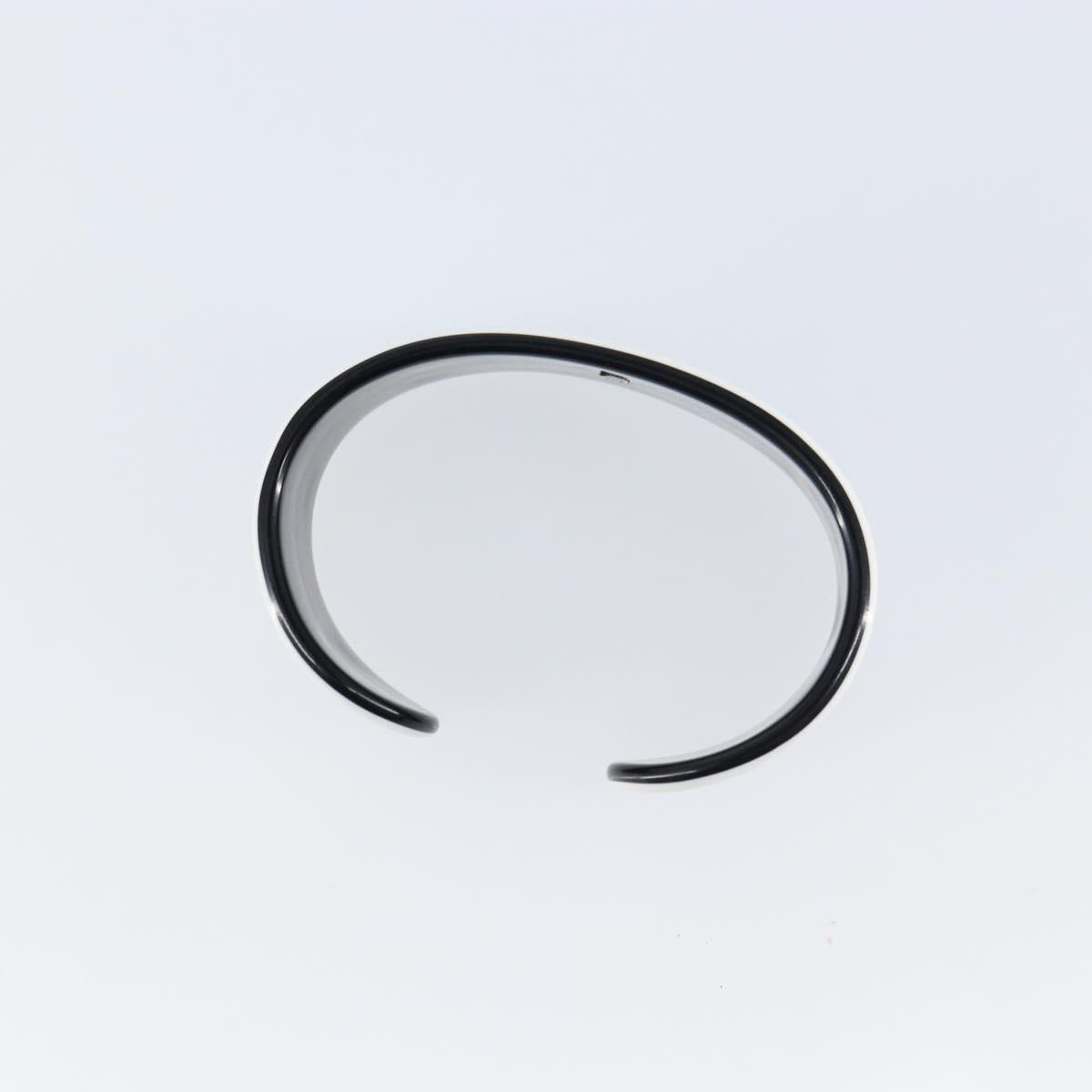 CHANEL Bangle COCO Mark Bracelet plastic White Black CC Auth yk20078V