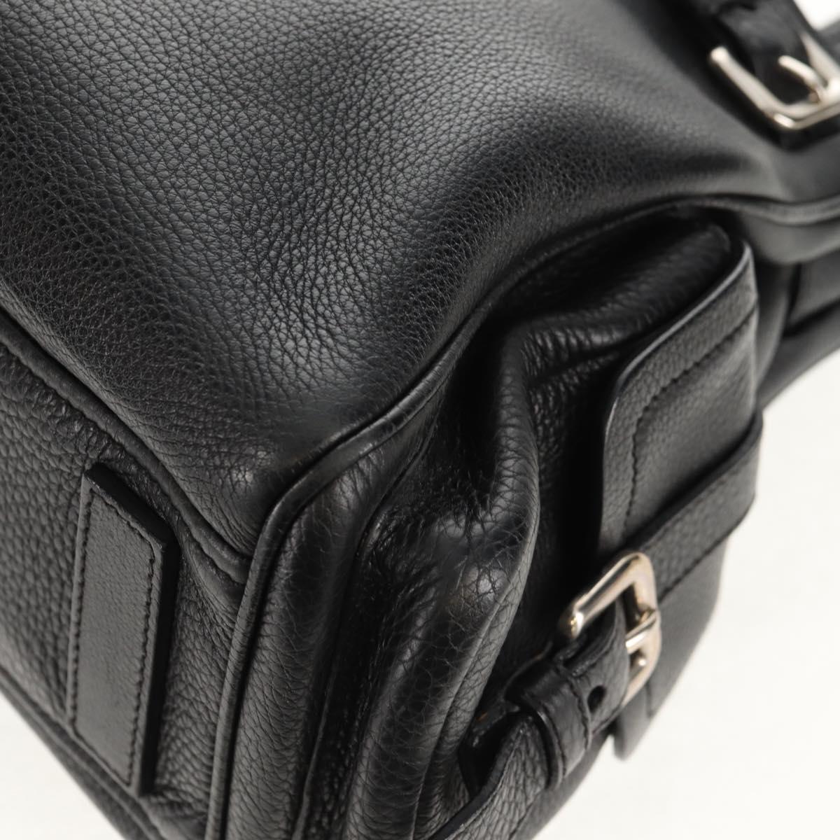 PRADA Shoulder Bag Leather Black Silver BR3250 Auth yk20080V