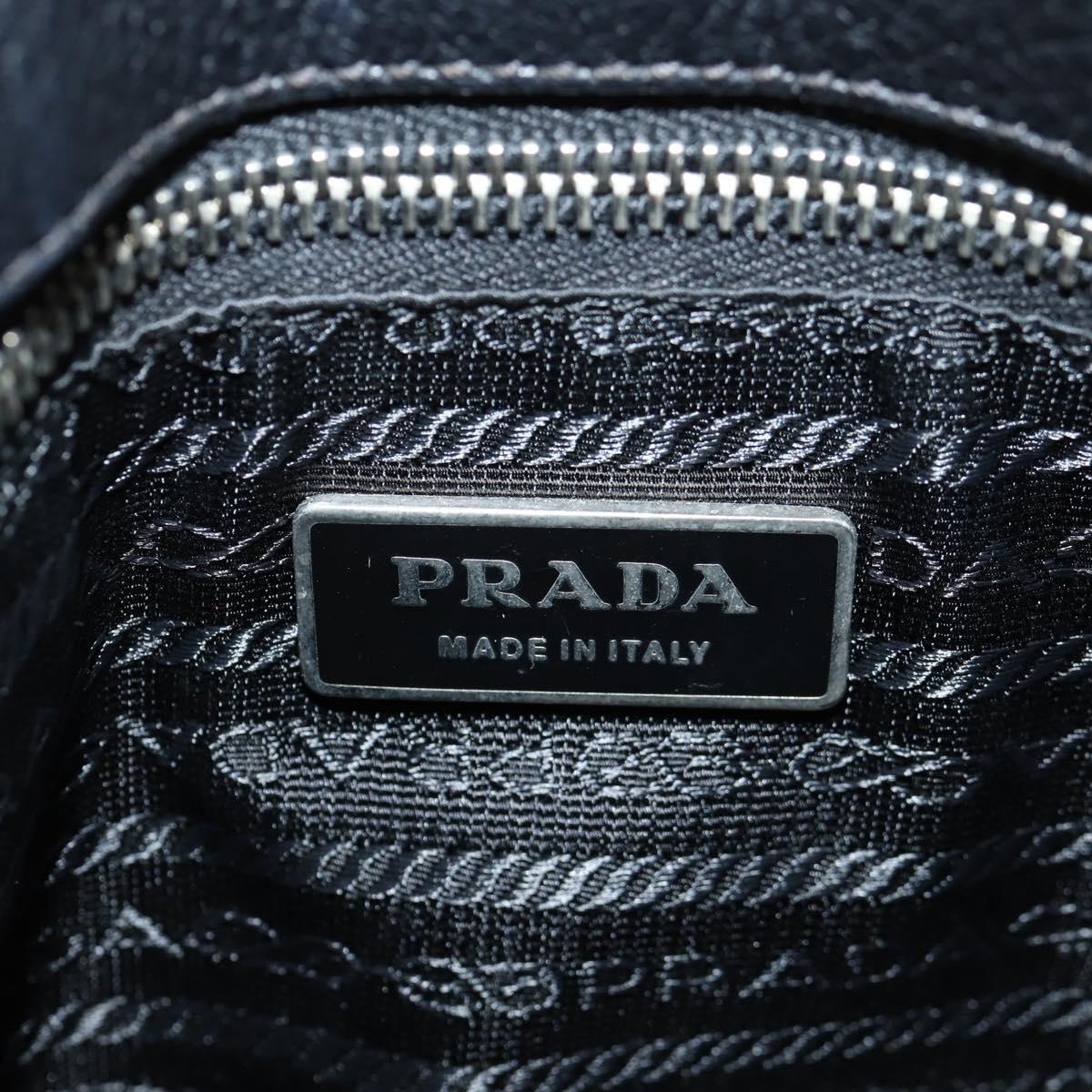 PRADA Shoulder Bag Leather Black Silver BR3250 Auth yk20080V