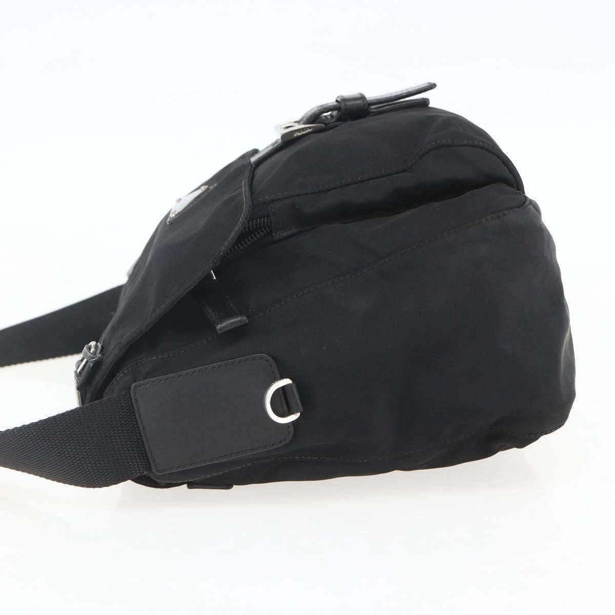 PRADA Shoulder Bag Nylon Black Silver Auth yk20084V