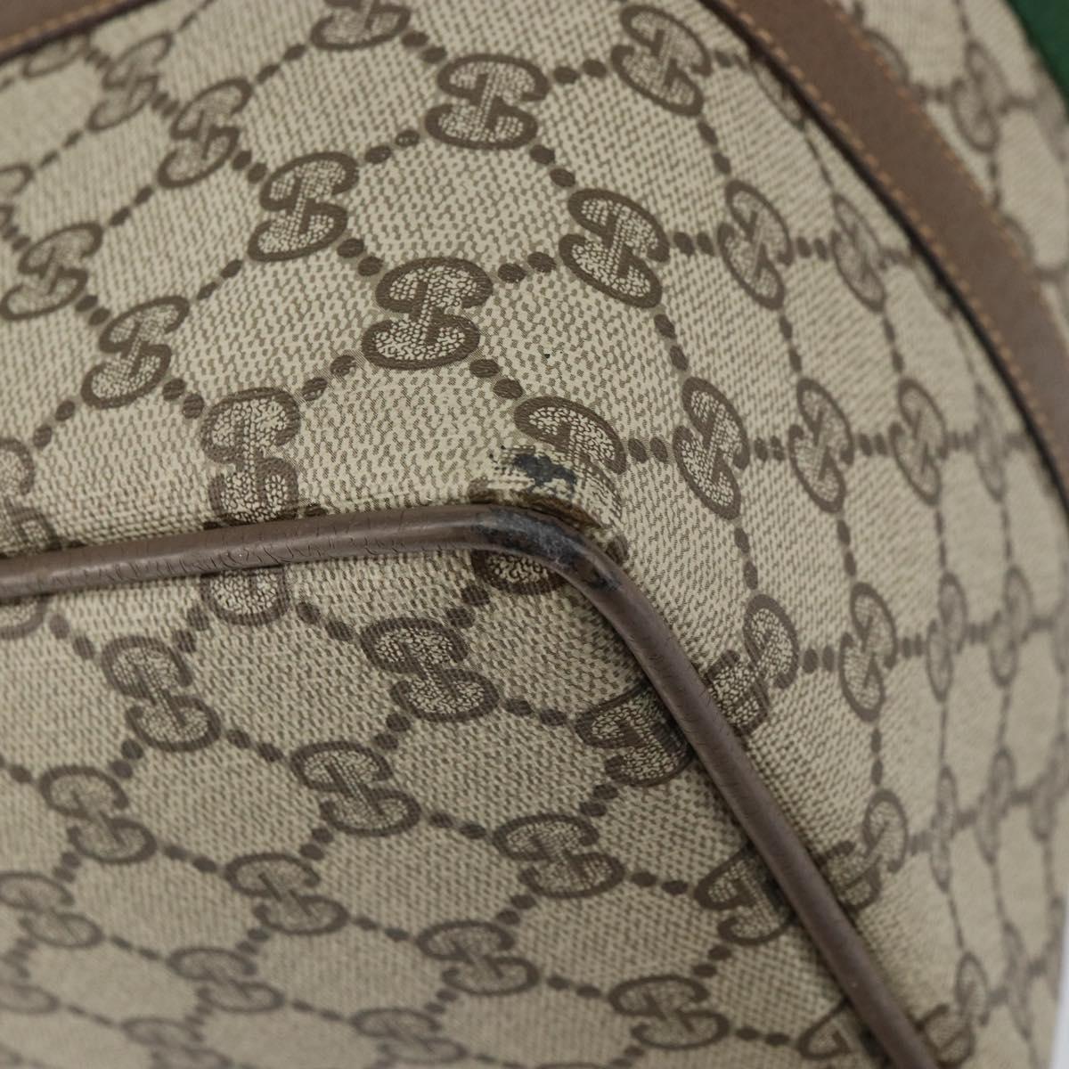 GUCCI GG Supreme Web Sherry Line Bag PVC Beige Gold 39 02 007 Auth yk20098