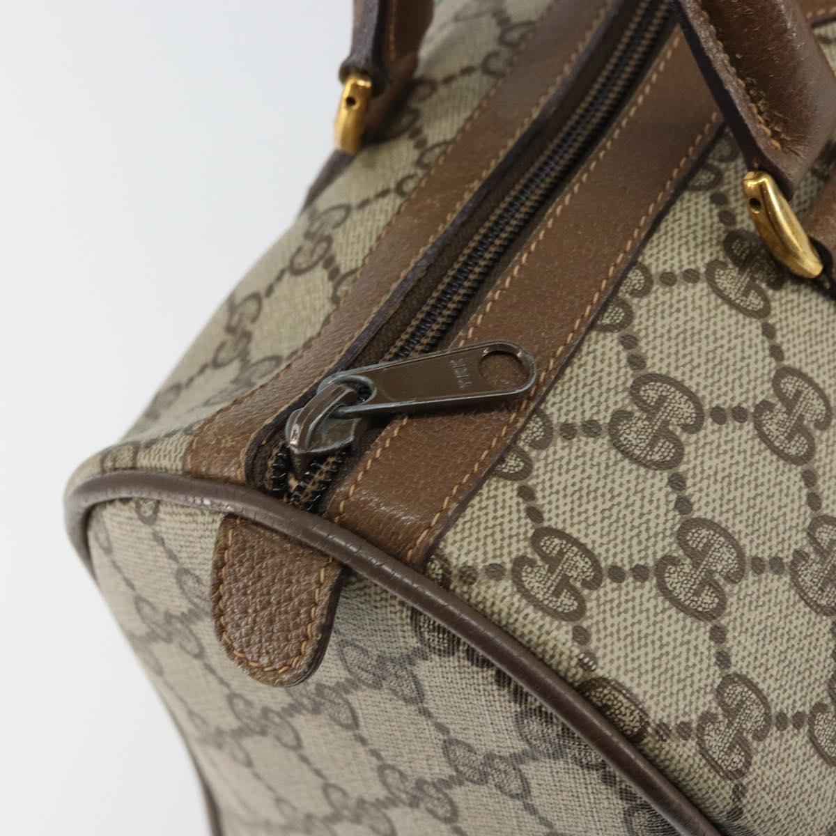 GUCCI GG Supreme Web Sherry Line Bag PVC Beige Gold 39 02 007 Auth yk20098