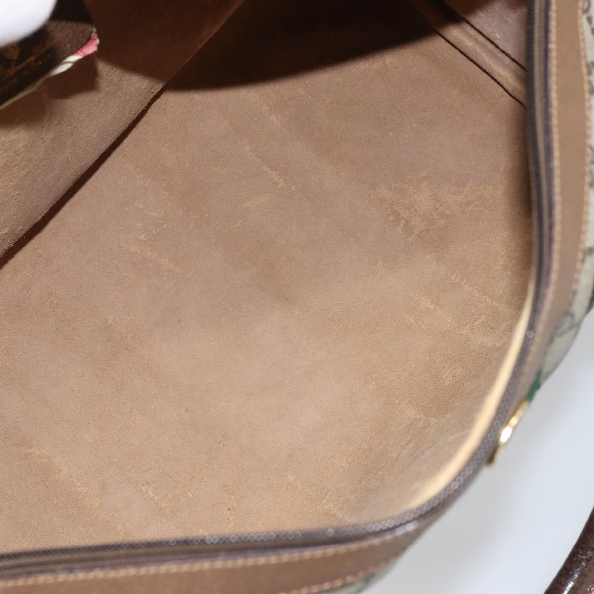 GUCCI GG Supreme Web Sherry Line Bag PVC Beige Gold 39 02 007 Auth yk20098