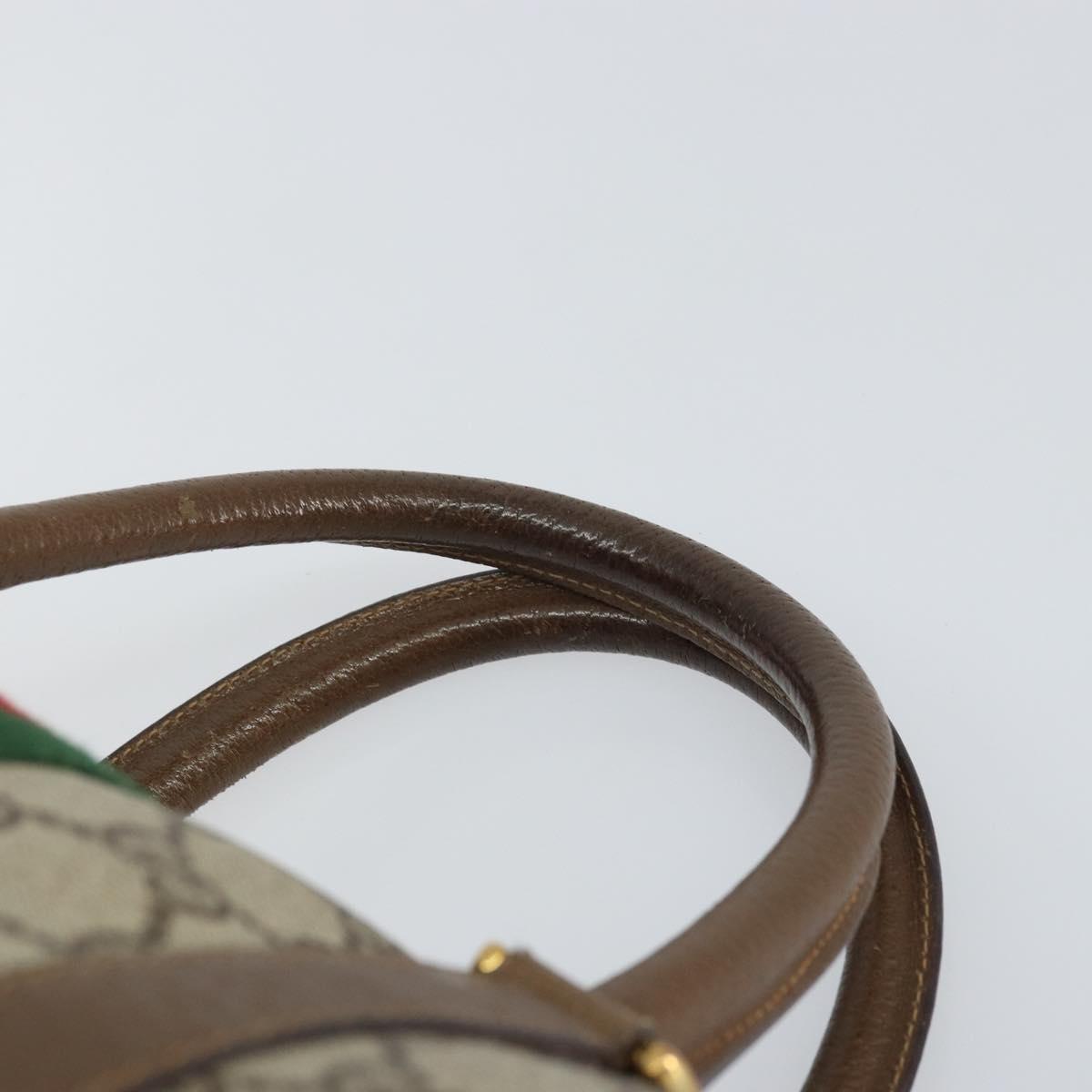 GUCCI GG Supreme Web Sherry Line Bag PVC Beige Gold 39 02 007 Auth yk20098