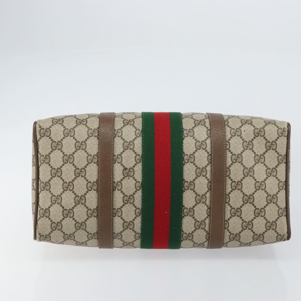 GUCCI GG Supreme Web Sherry Line Bag PVC Beige Gold 39 02 007 Auth yk20098