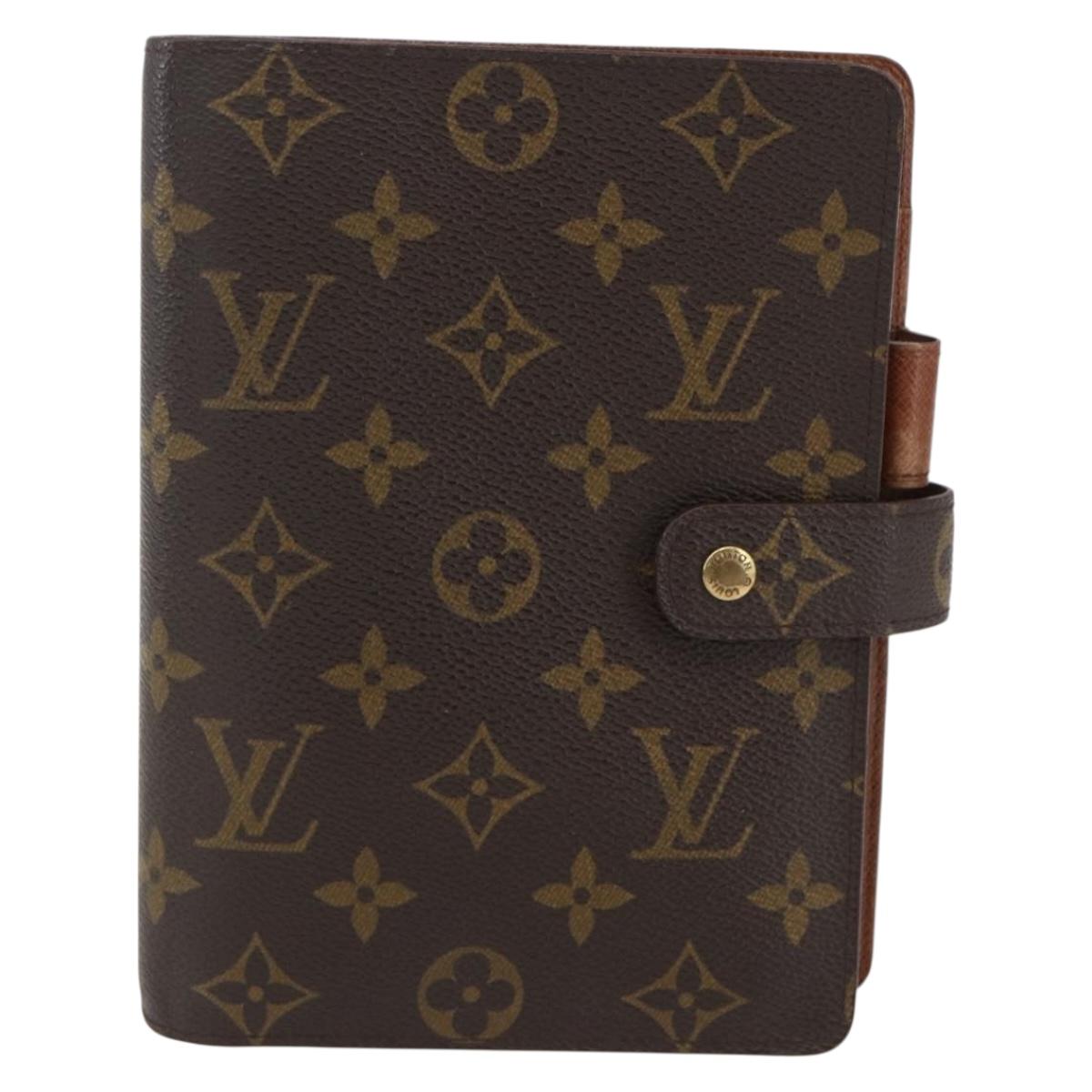 LOUIS VUITTON Monogram Agenda MM Day Planner Cover R20105 LV Auth yk20100