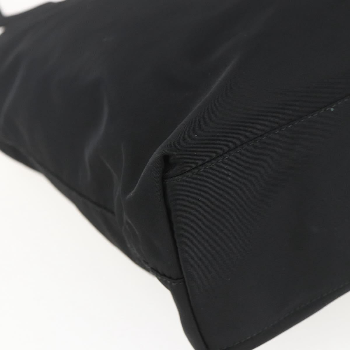 PRADA Tote Bag Nylon Black Silver Auth yk20104V
