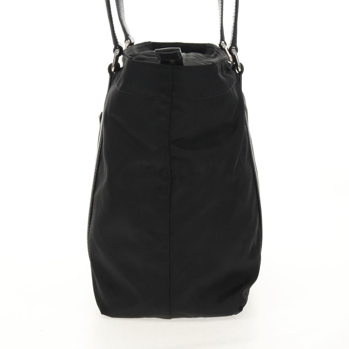 PRADA Tote Bag Nylon Black Silver BR2311 Auth yk20106V
