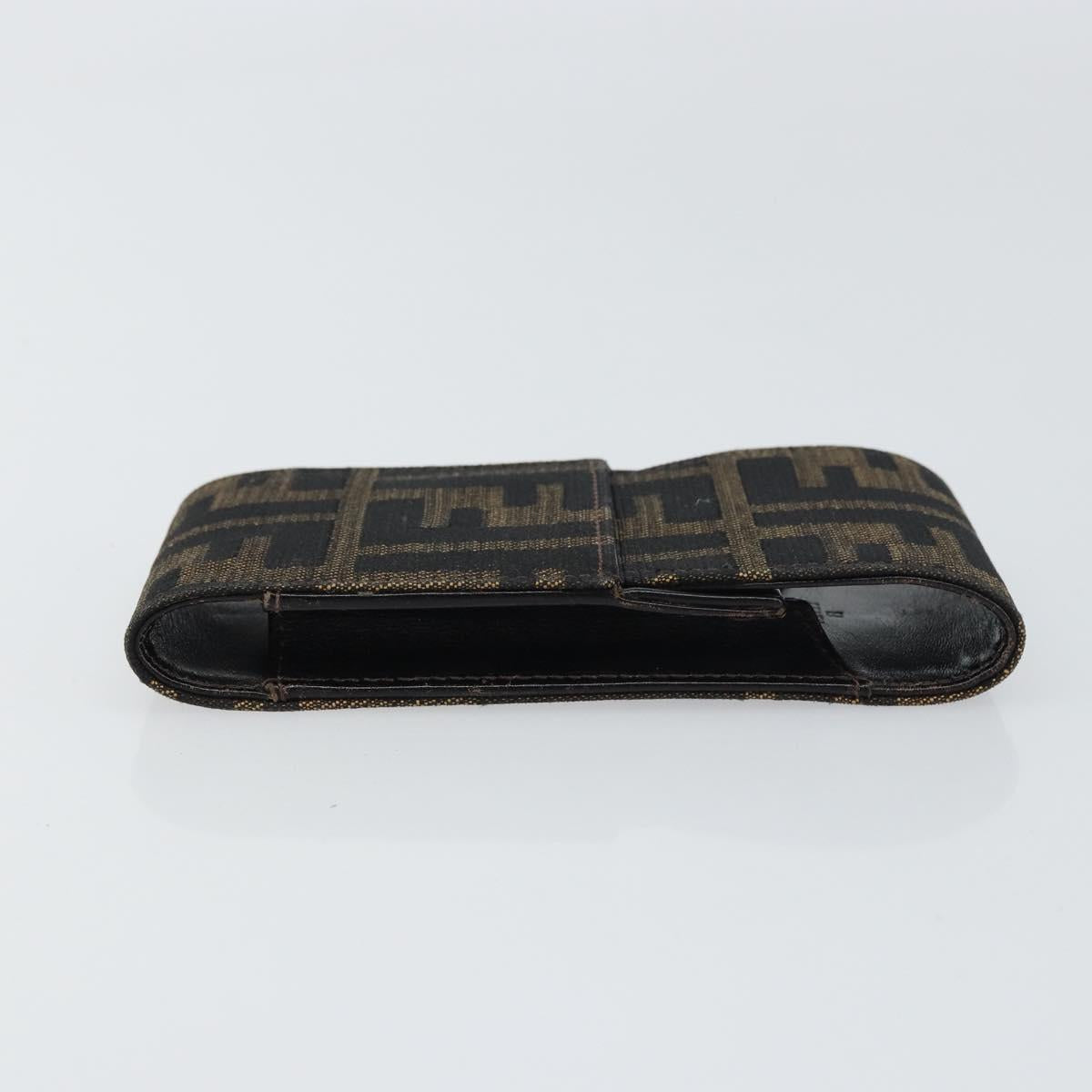 FENDI Zucca Canvas Cigarette Case Black Brown Auth yk20111V
