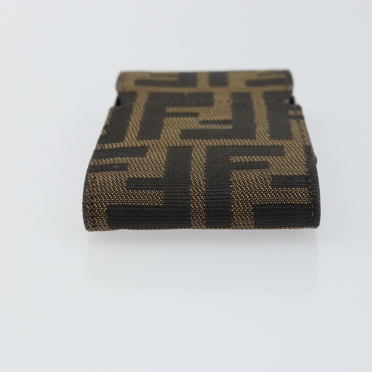 FENDI Zucca Canvas Cigarette Case Black Brown Auth yk20111V
