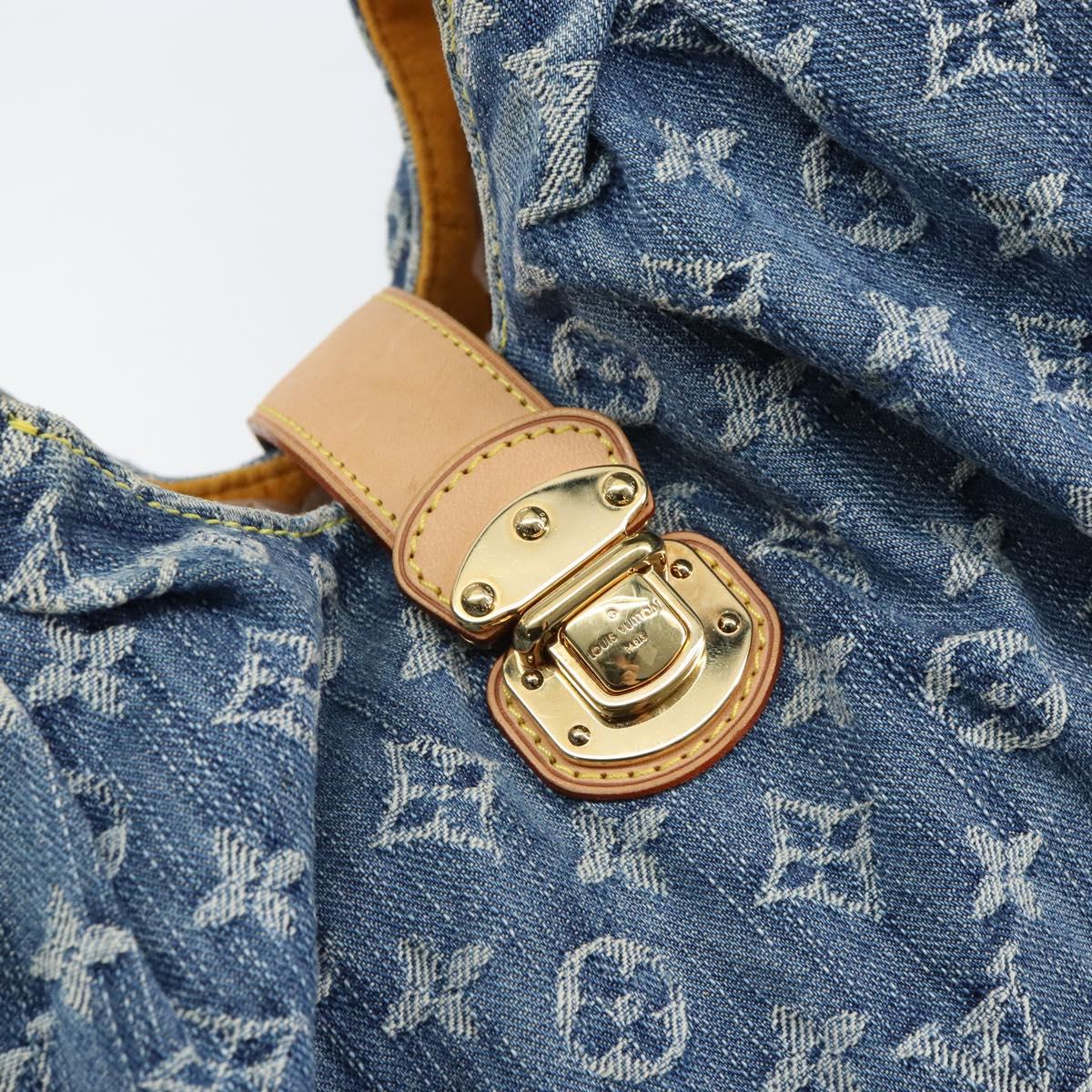 LOUIS VUITTON Monogram Denim XL Hand Bag Blue M95515 LV Auth yk20127V
