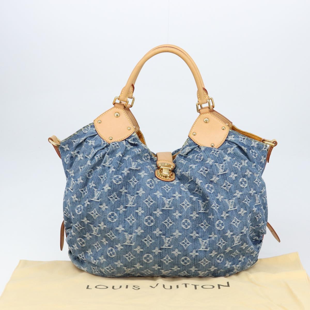 LOUIS VUITTON Monogram Denim XL Hand Bag Blue M95515 LV Auth yk20127V