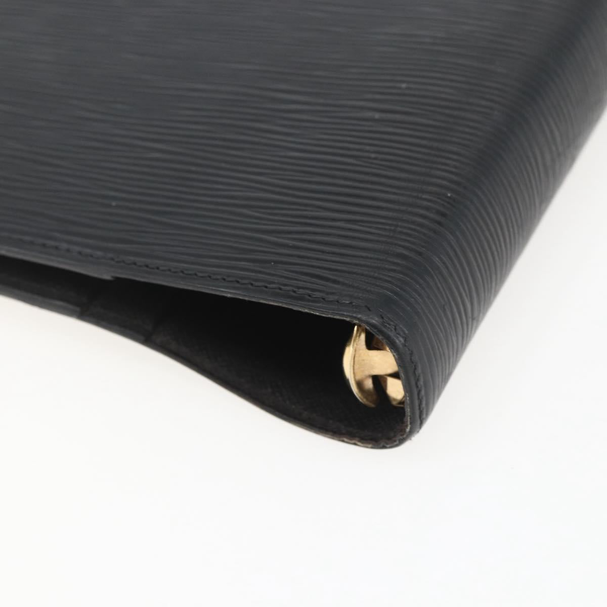 LOUIS VUITTON Epi Agenda GM Day Planner Cover Black Gold R20212 LV Auth yk20152