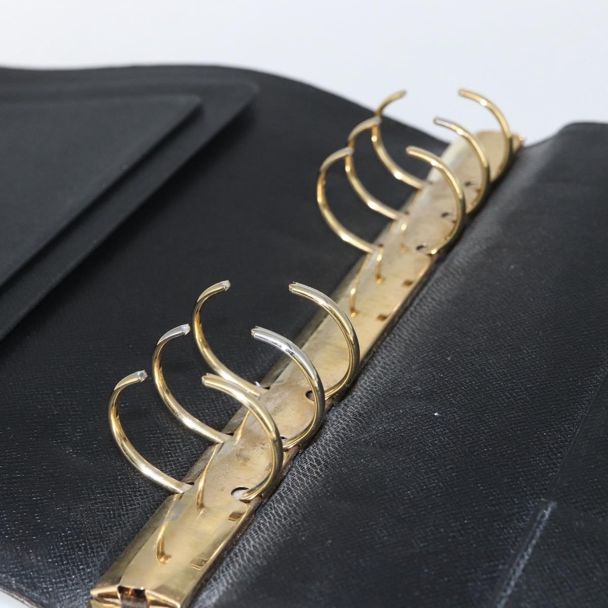 LOUIS VUITTON Epi Agenda GM Day Planner Cover Black Gold R20212 LV Auth yk20152