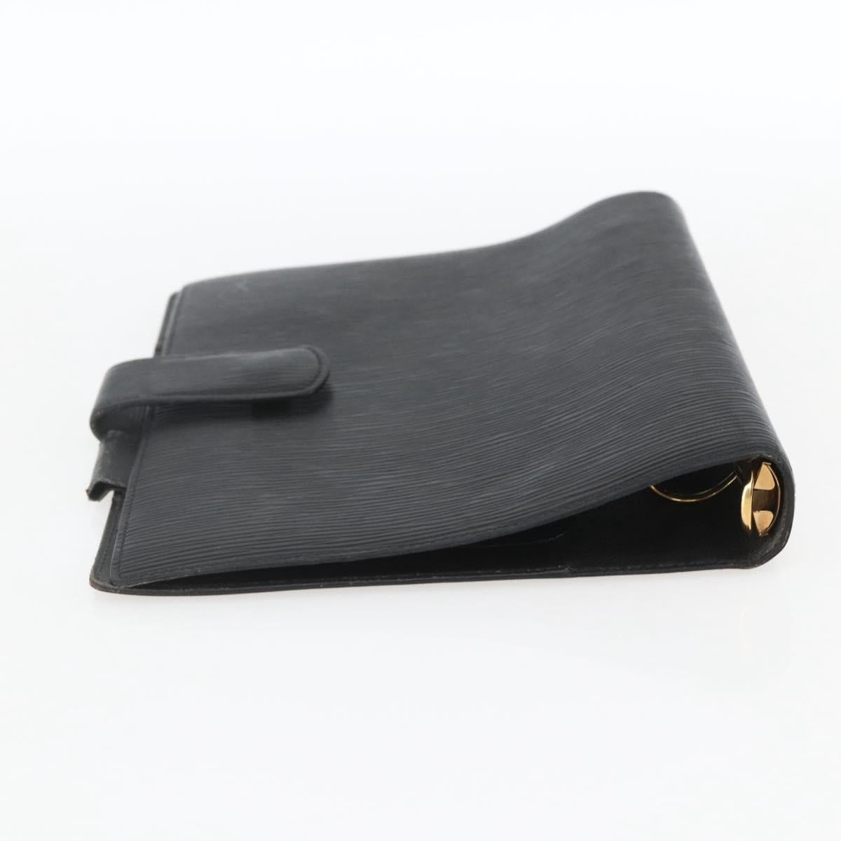LOUIS VUITTON Epi Agenda GM Day Planner Cover Black Gold R20212 LV Auth yk20152