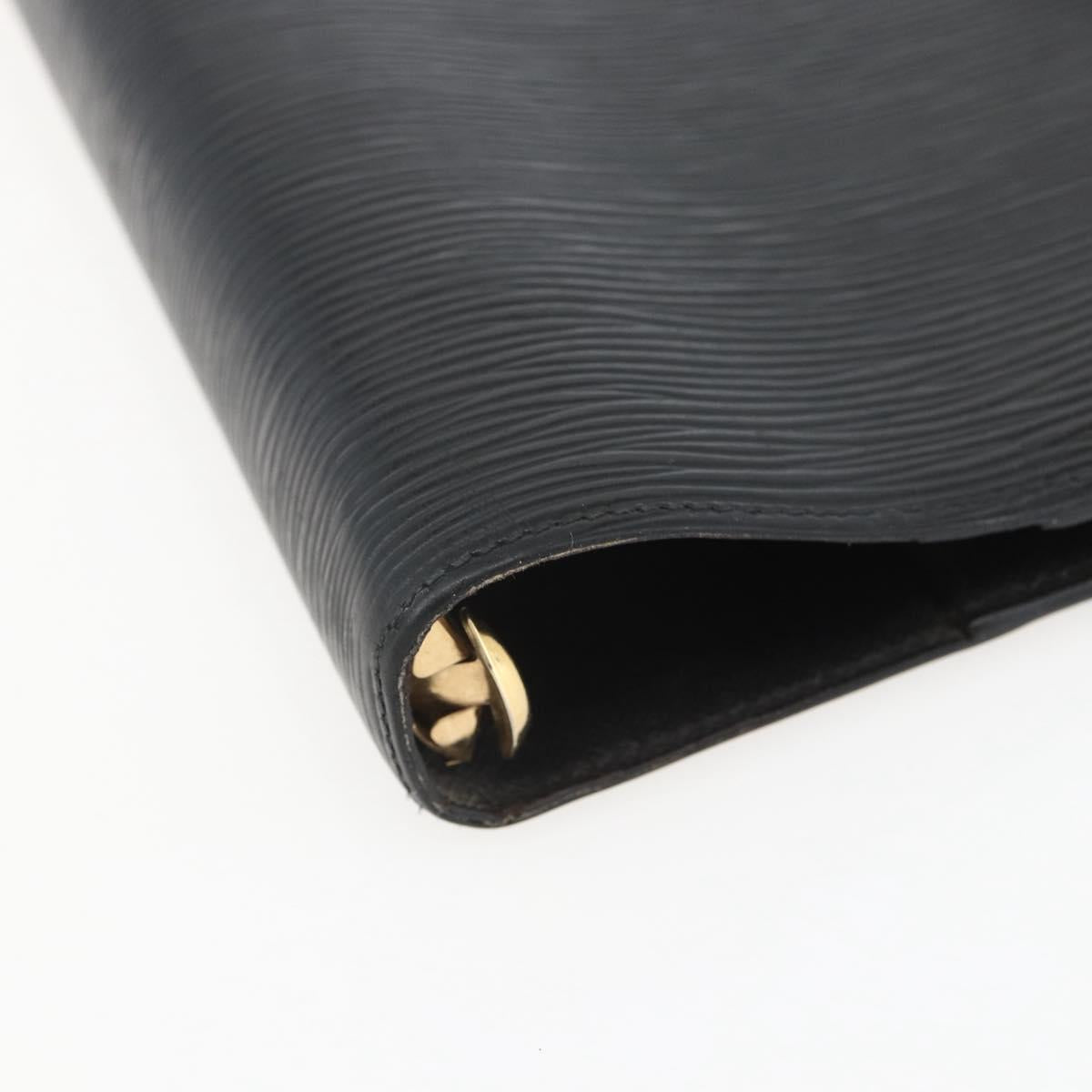 LOUIS VUITTON Epi Agenda GM Day Planner Cover Black Gold R20212 LV Auth yk20152