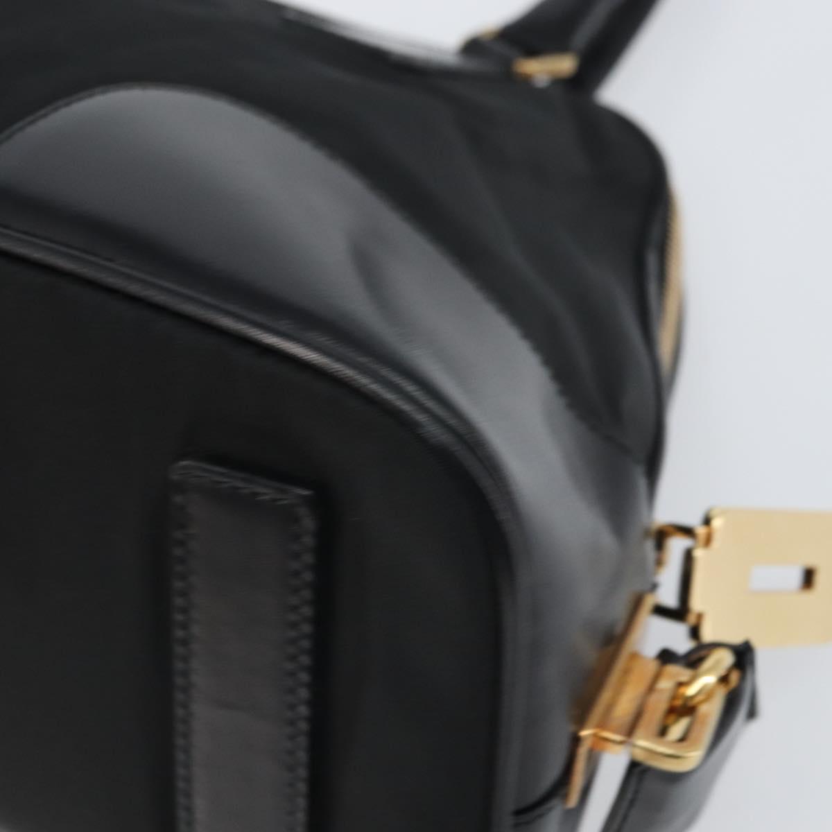 PRADA Hand Bag Nylon Black Gold Auth yk20166