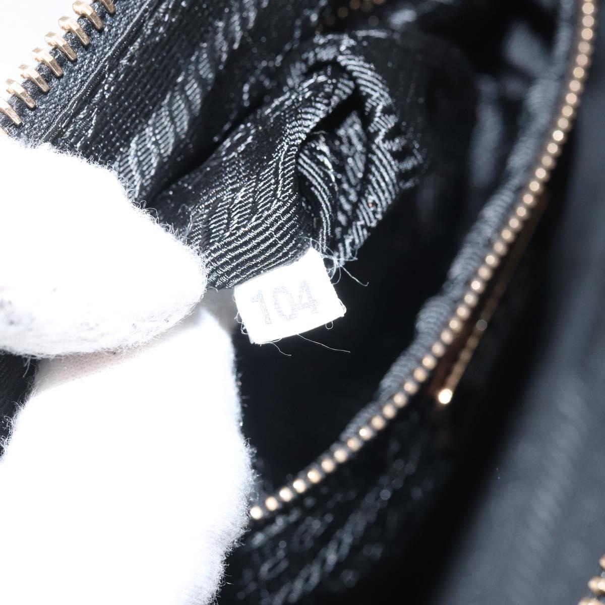 PRADA Hand Bag Nylon Black Gold Auth yk20166