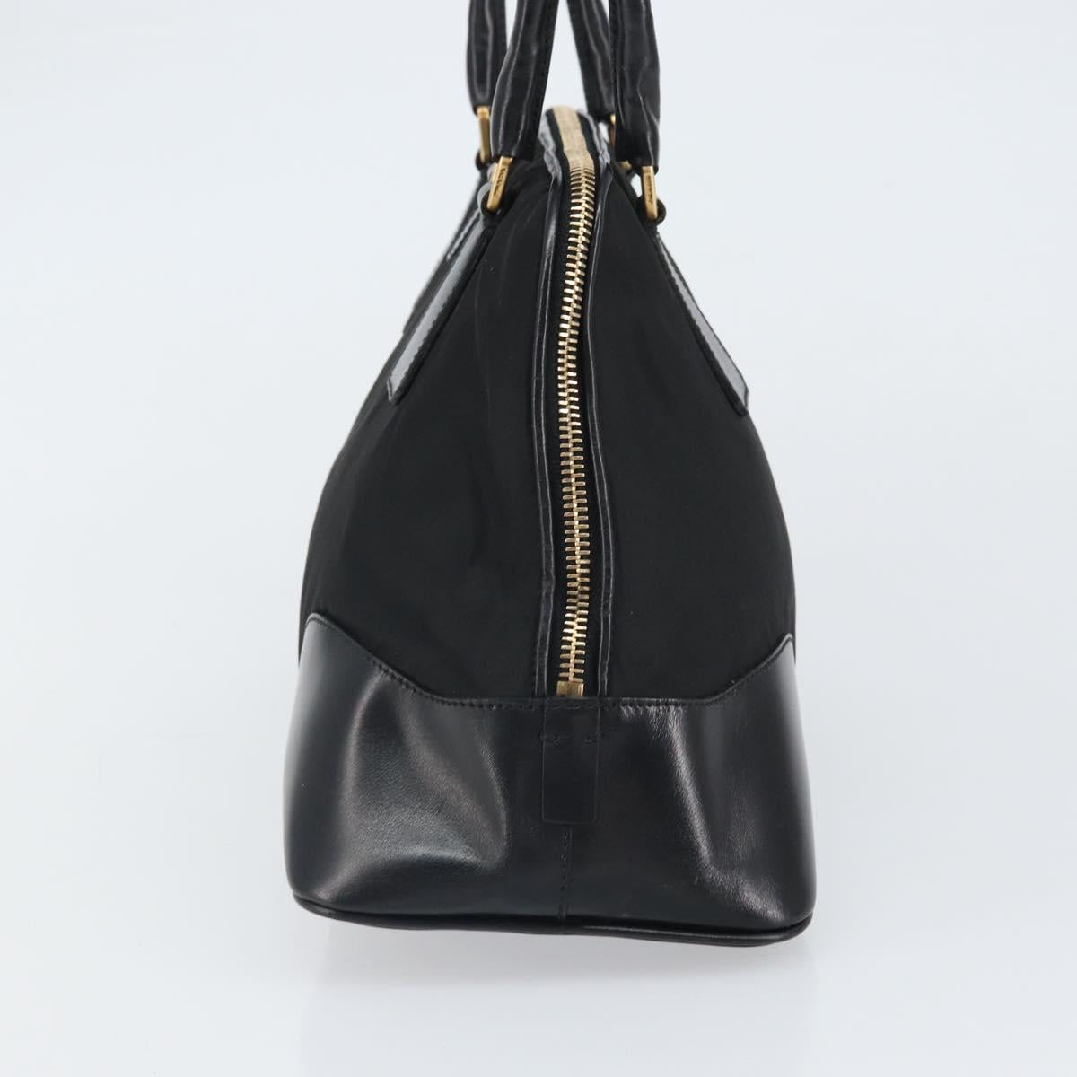 PRADA Hand Bag Nylon Black Gold Auth yk20166