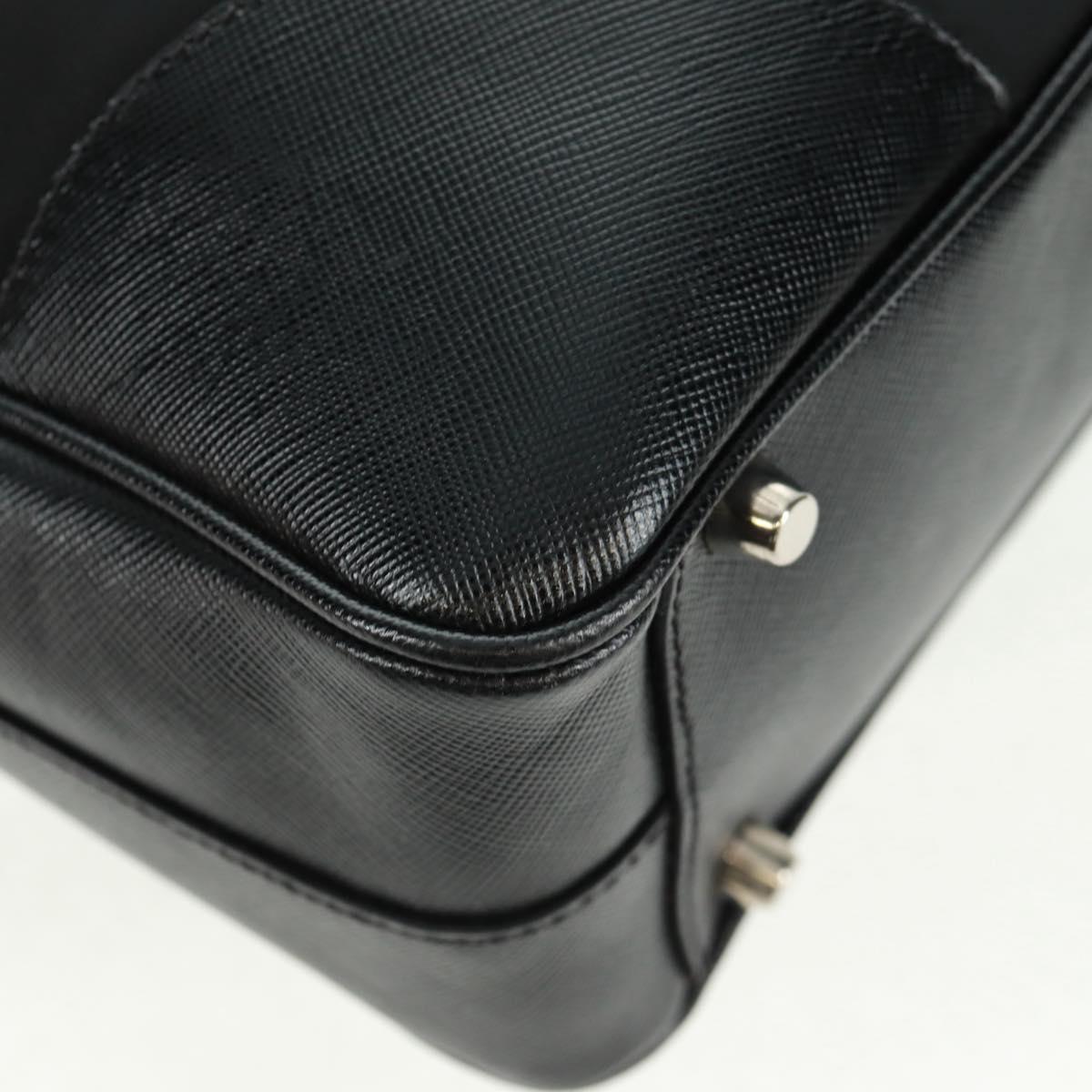 PRADA Shoulder Bag Nylon Leather Black Silver Auth yk20181V