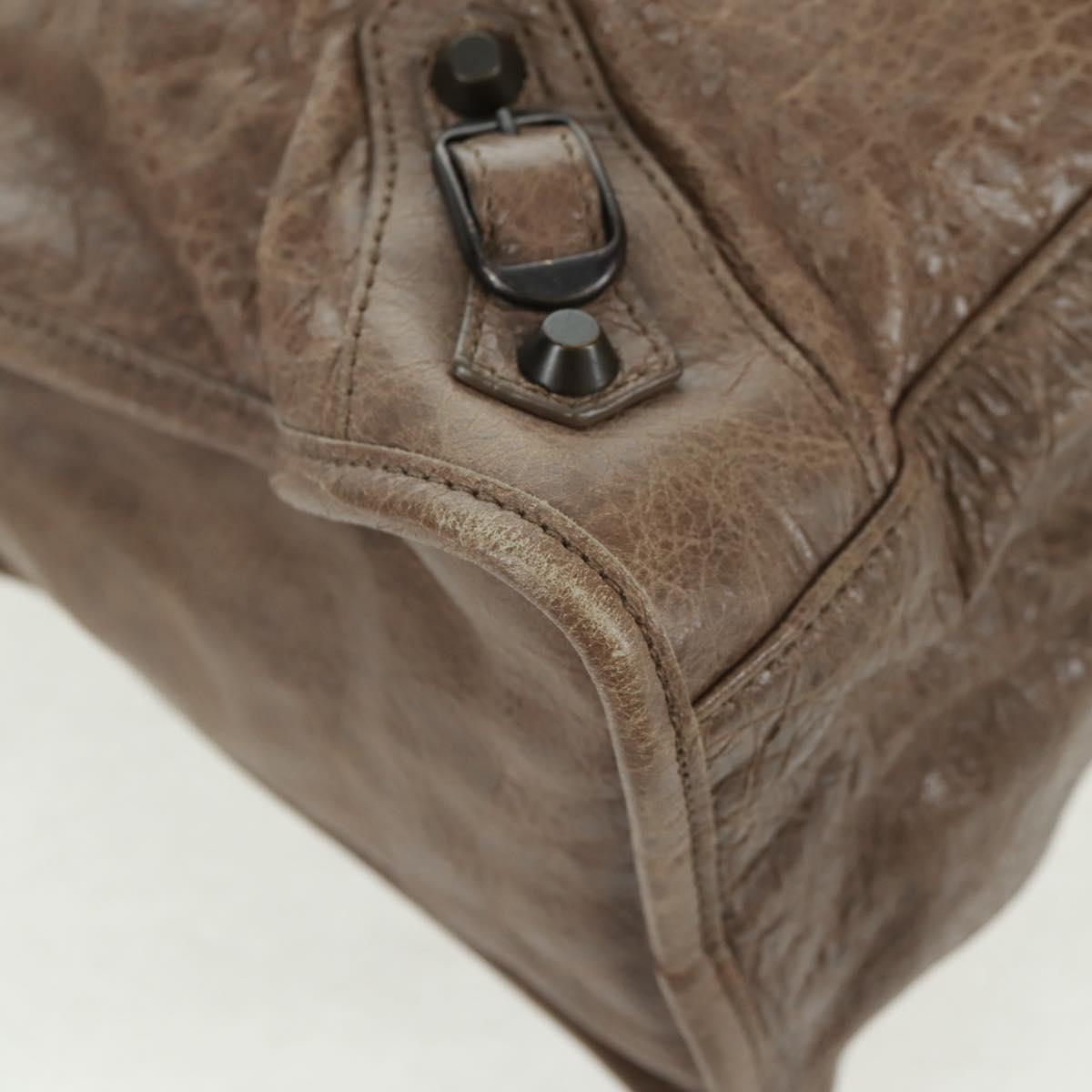 BALENCIAGA The City Hand Bag Leather 2way Brown 115748 Auth yk20183SAV
