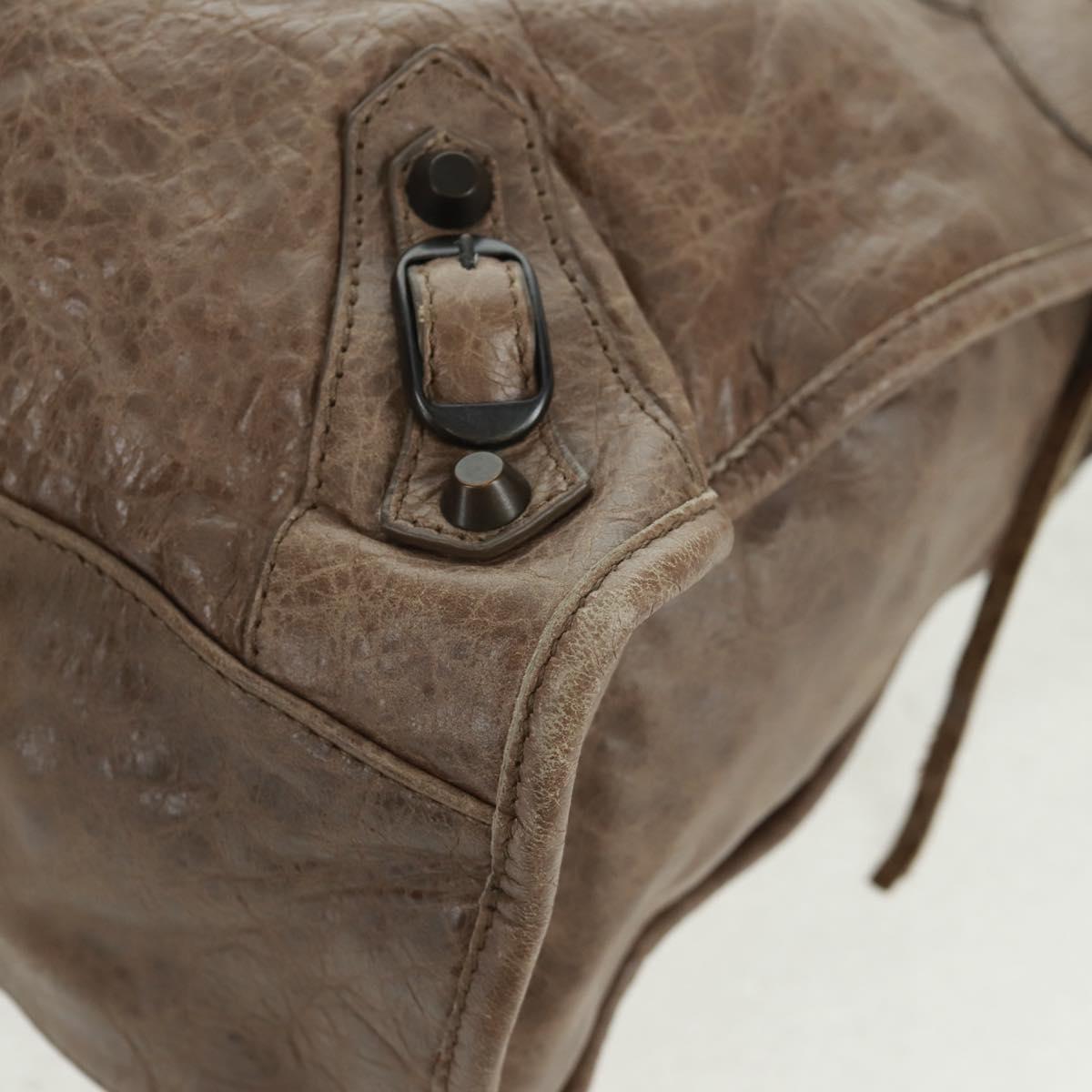 BALENCIAGA The City Hand Bag Leather 2way Brown 115748 Auth yk20183SAV