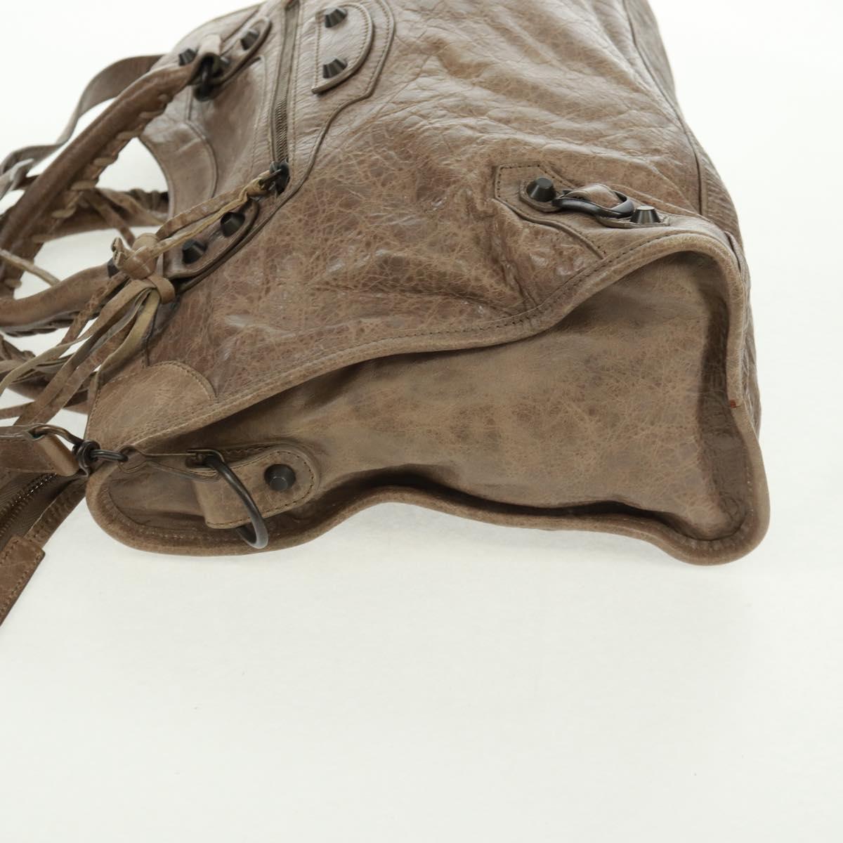 BALENCIAGA The City Hand Bag Leather 2way Brown 115748 Auth yk20183SAV