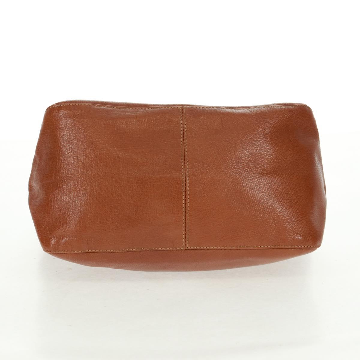 FENDI Mamma Baguette Shoulder Bag Leather Brown Auth yk20189SAV