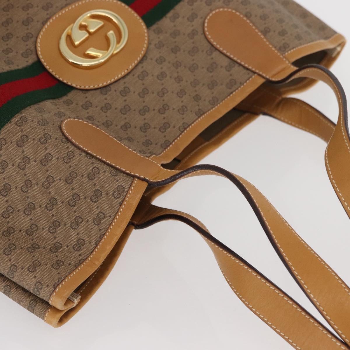 GUCCI Micro GG Supreme Web Sherry Line Bag PVC Beige 002 904 0131 Auth yk20192A