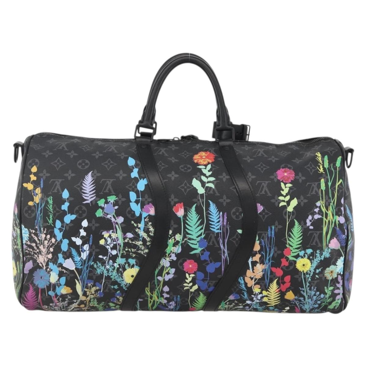 LOUIS VUITTON Eclipse Floral Keepall Bandouliere 50 Bag M45062 LV Auth yk20204SM