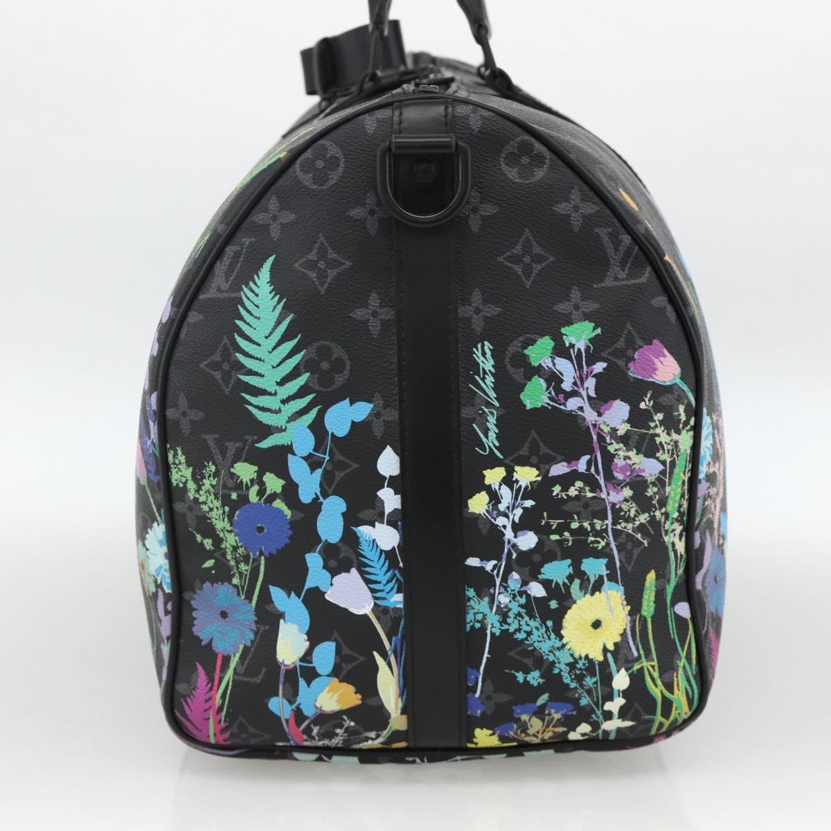 LOUIS VUITTON Eclipse Floral Keepall Bandouliere 50 Bag M45062 LV Auth yk20204SM