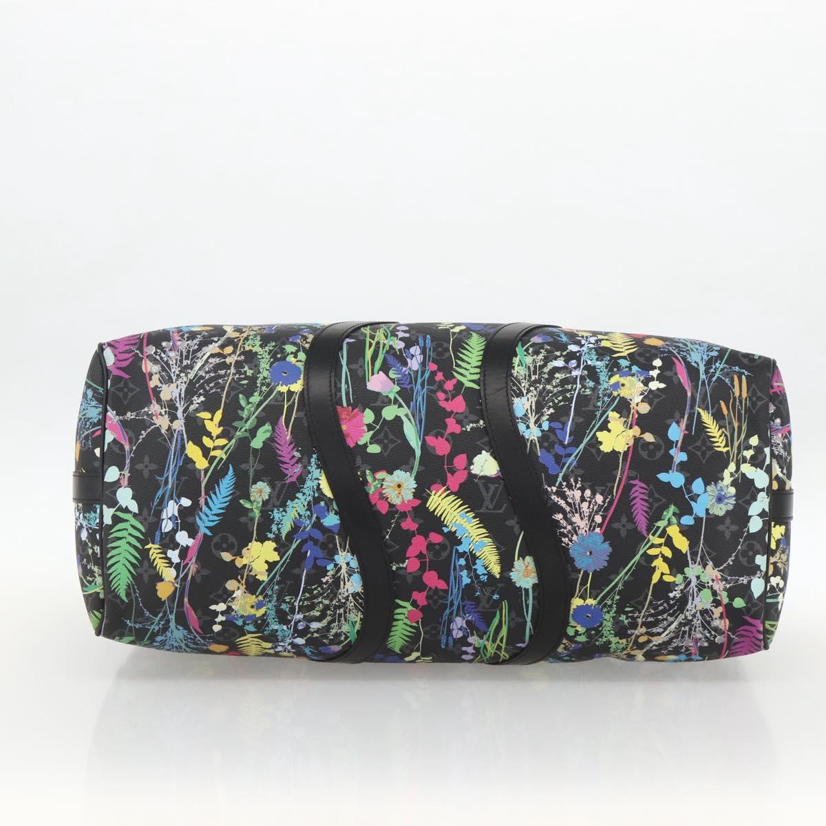 LOUIS VUITTON Eclipse Floral Keepall Bandouliere 50 Bag M45062 LV Auth yk20204SM