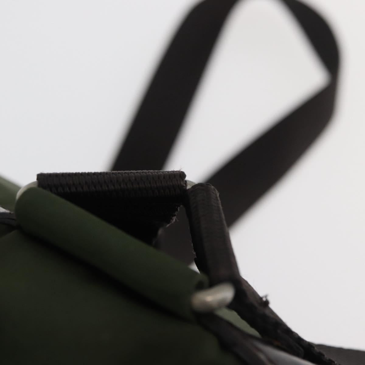 PRADA Backpack Nylon Khaki Silver Auth yk20253
