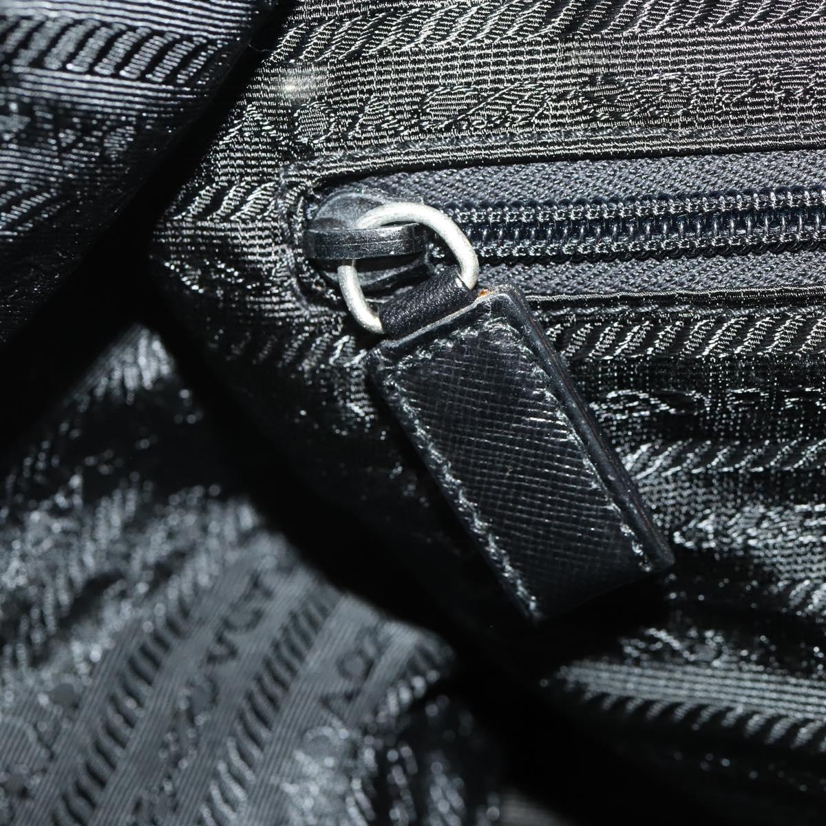 PRADA Boston Bag Nylon Black Silver Auth yk20263A