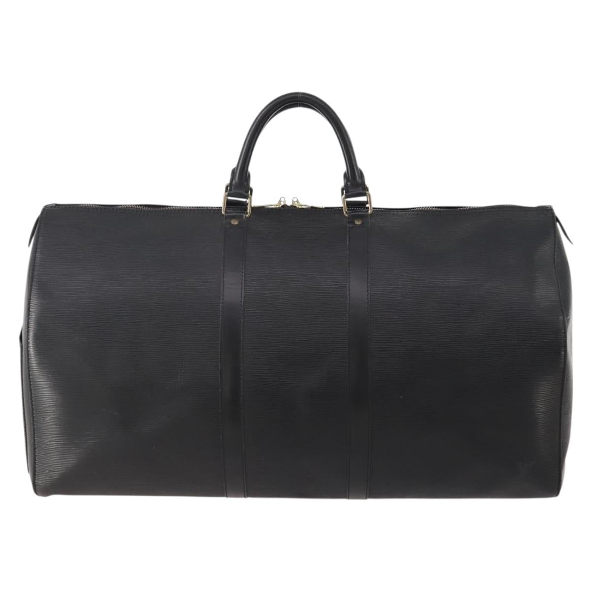 LOUIS VUITTON Epi Keepall 55 Boston Bag Noir Black M42952 LV Auth yk20266