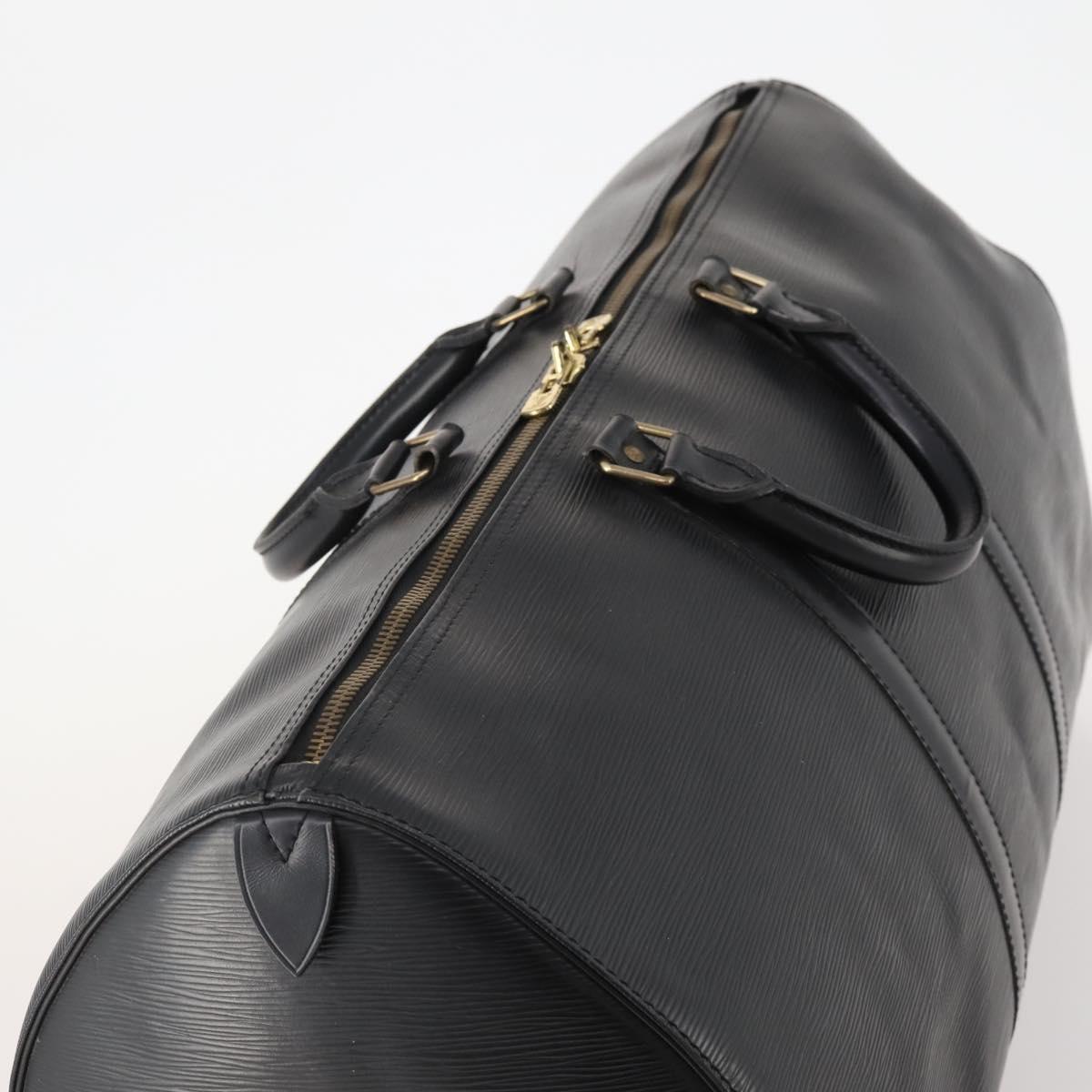 LOUIS VUITTON Epi Keepall 55 Boston Bag Noir Black M42952 LV Auth yk20266