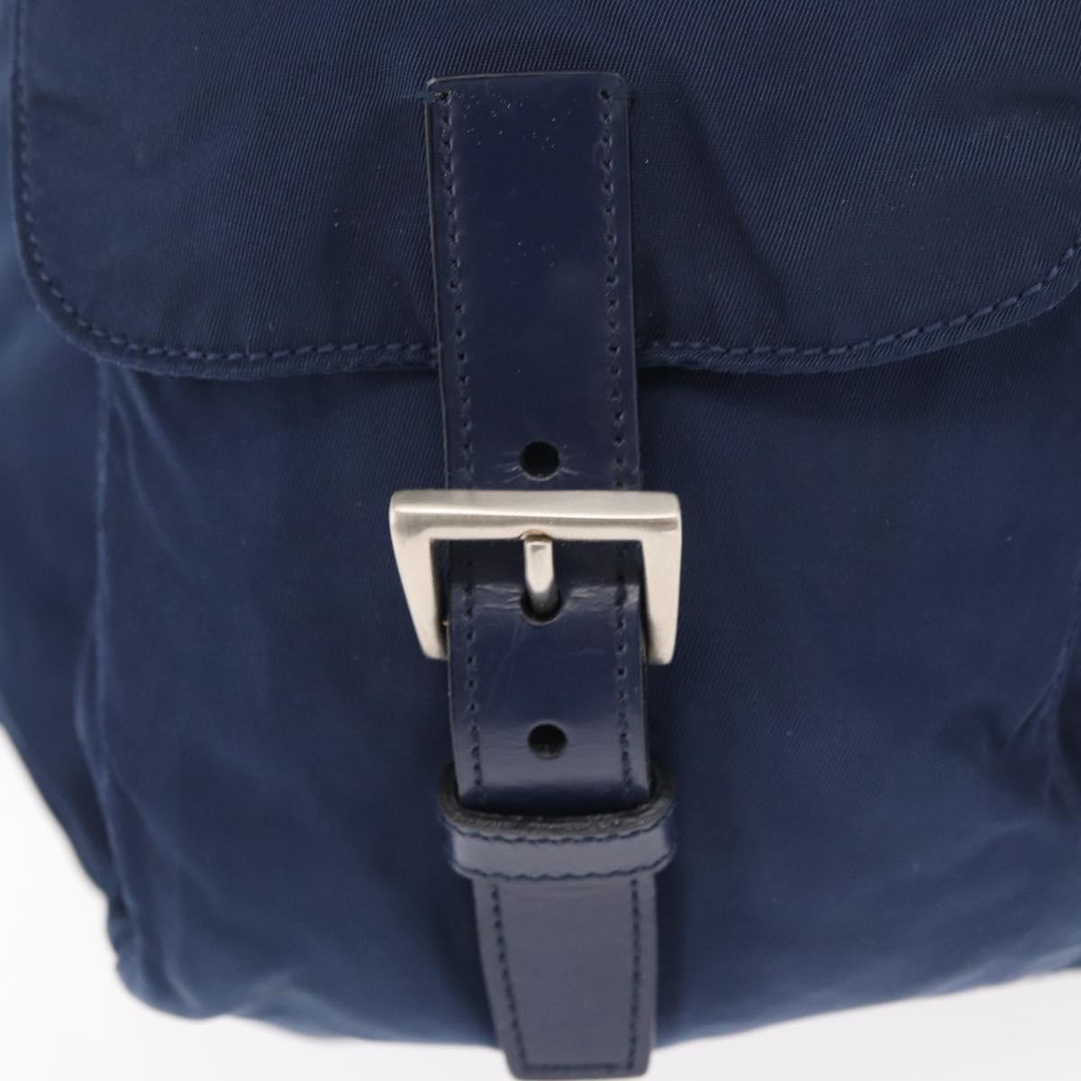 PRADA Backpack Nylon Navy Silver Auth yk20267