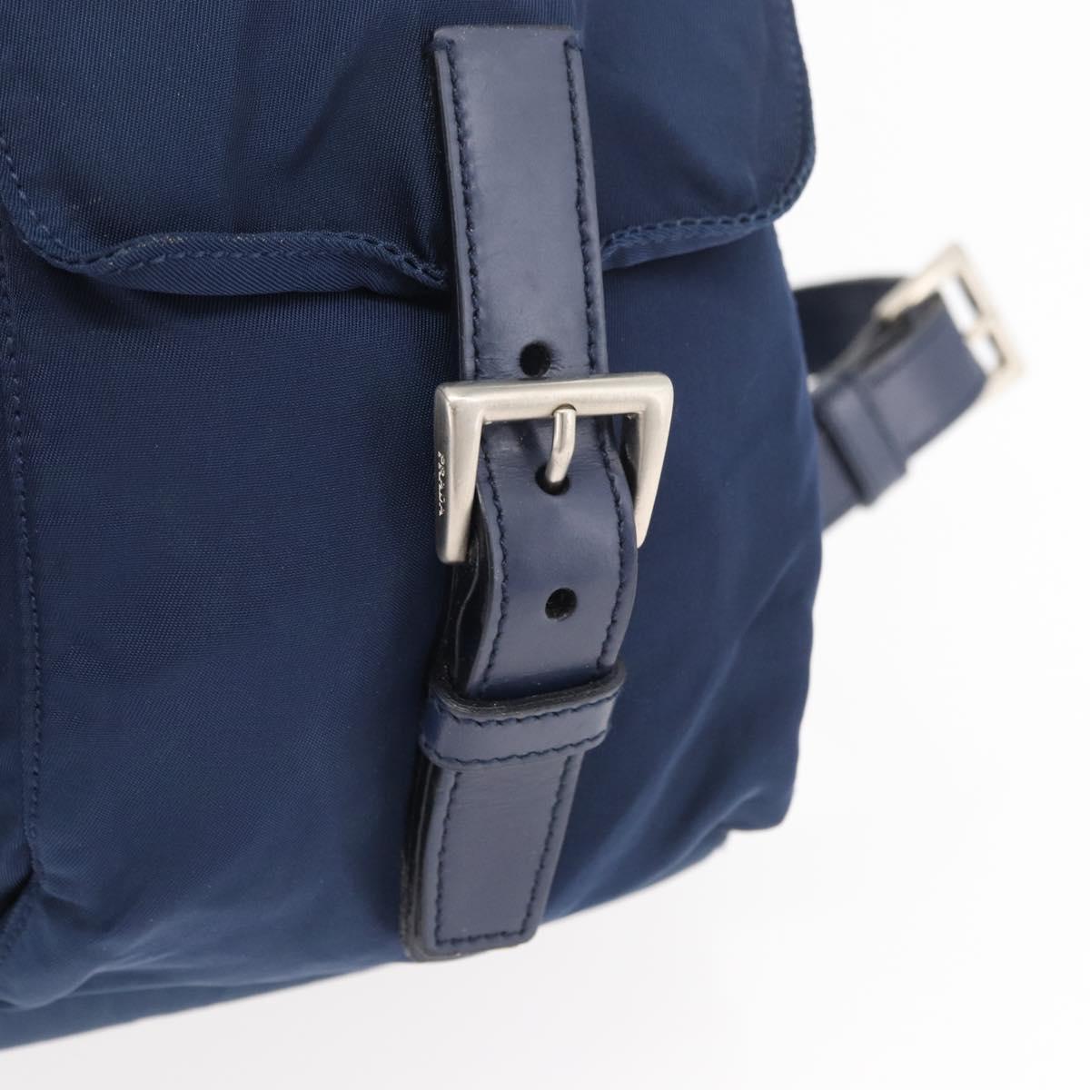 PRADA Backpack Nylon Navy Silver Auth yk20267