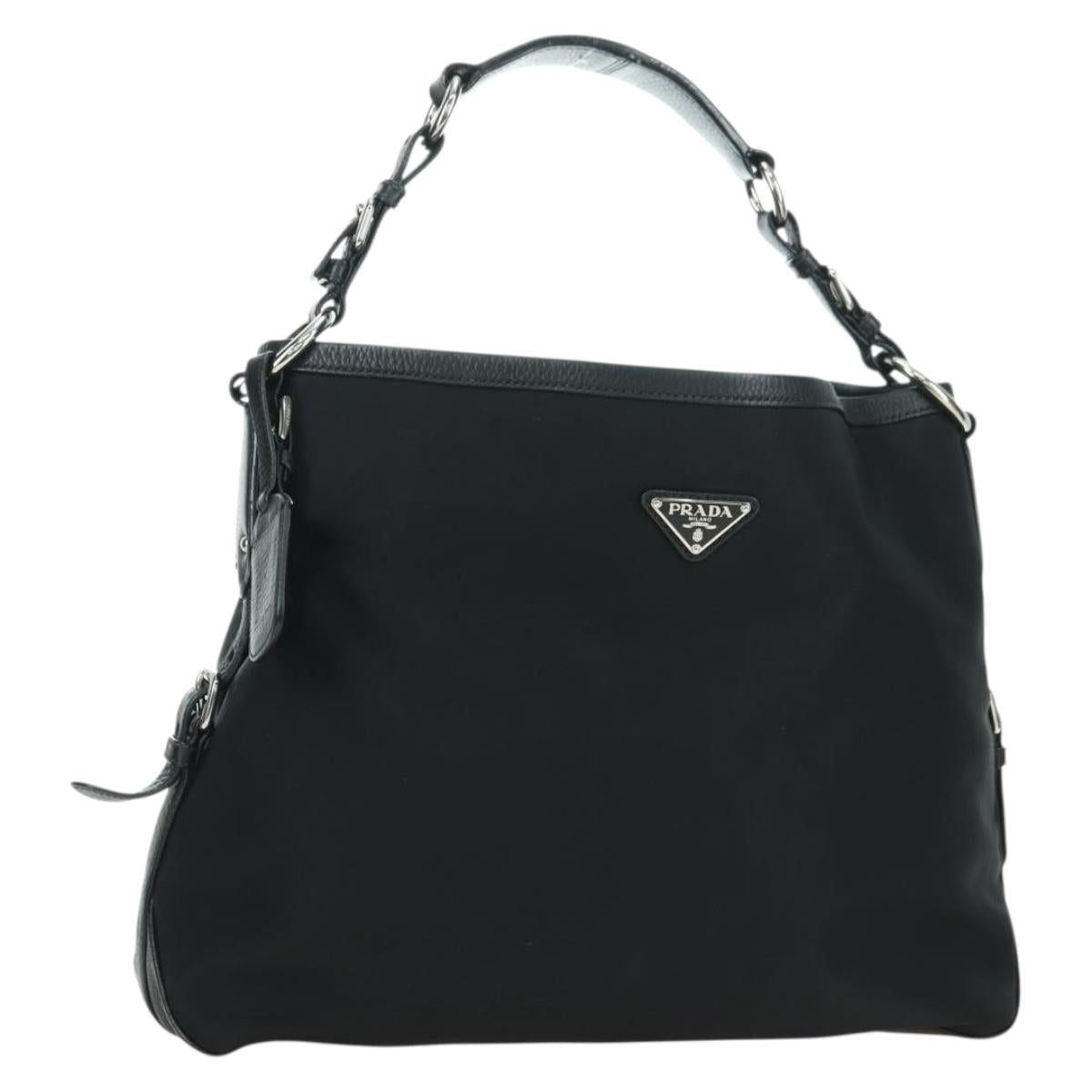 PRADA Shoulder Bag Nylon Black Silver BR3438 Auth yk20268SAV
