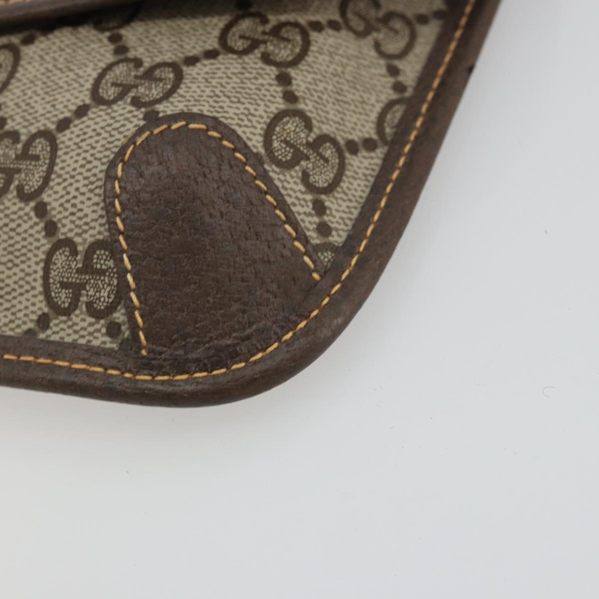 GUCCI GG Supreme Web Sherry Line Pouch PVC Beige Gold 014 89 5205 Auth yk20284A