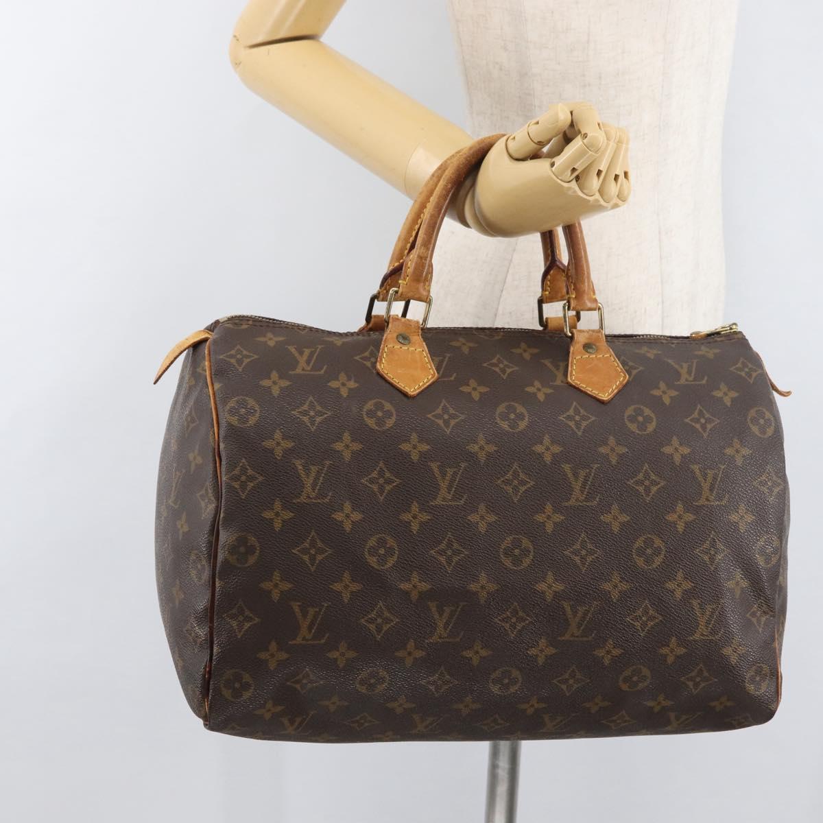 LOUIS VUITTON Monogram Speedy 35 Hand Bag M41524 LV Auth yk20313