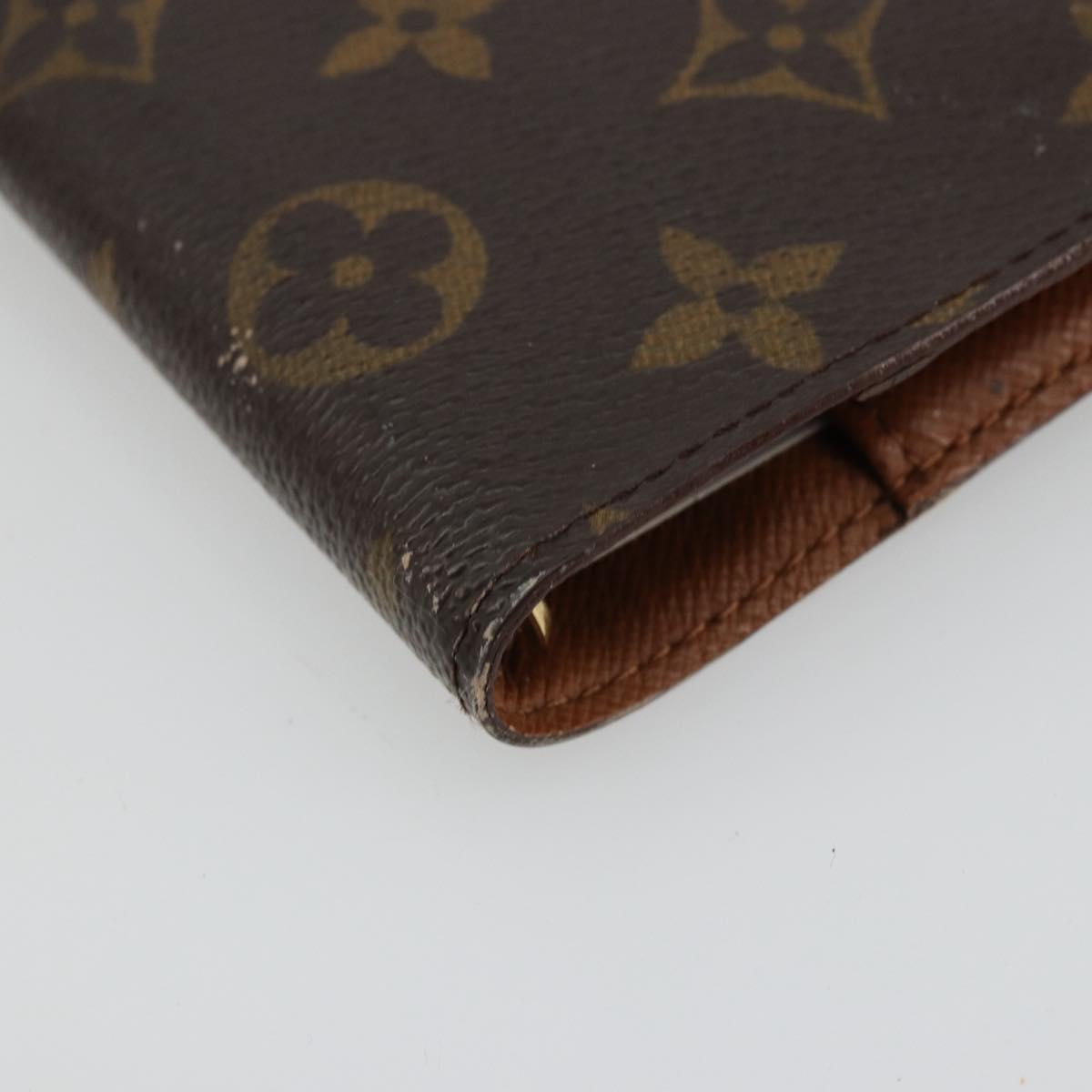 LOUIS VUITTON Monogram Agenda PM Day Planner Cover R20005 LV Auth yk20334