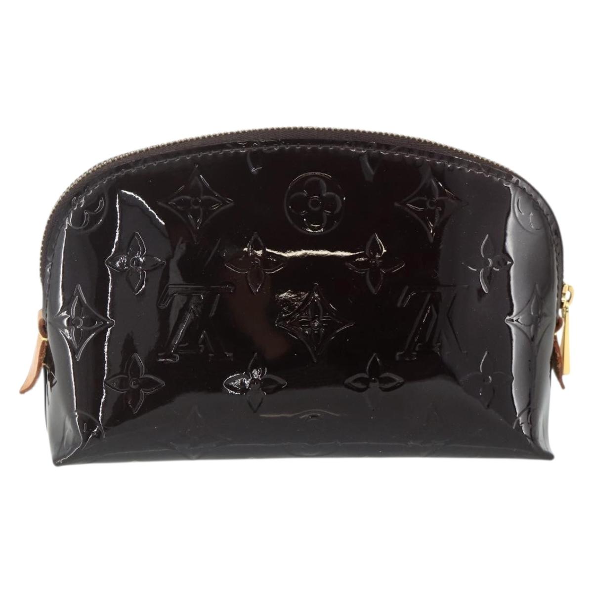 LOUIS VUITTON Monogram Vernis Pochette Cosmetic PM Amarante M91495 Auth yk20343